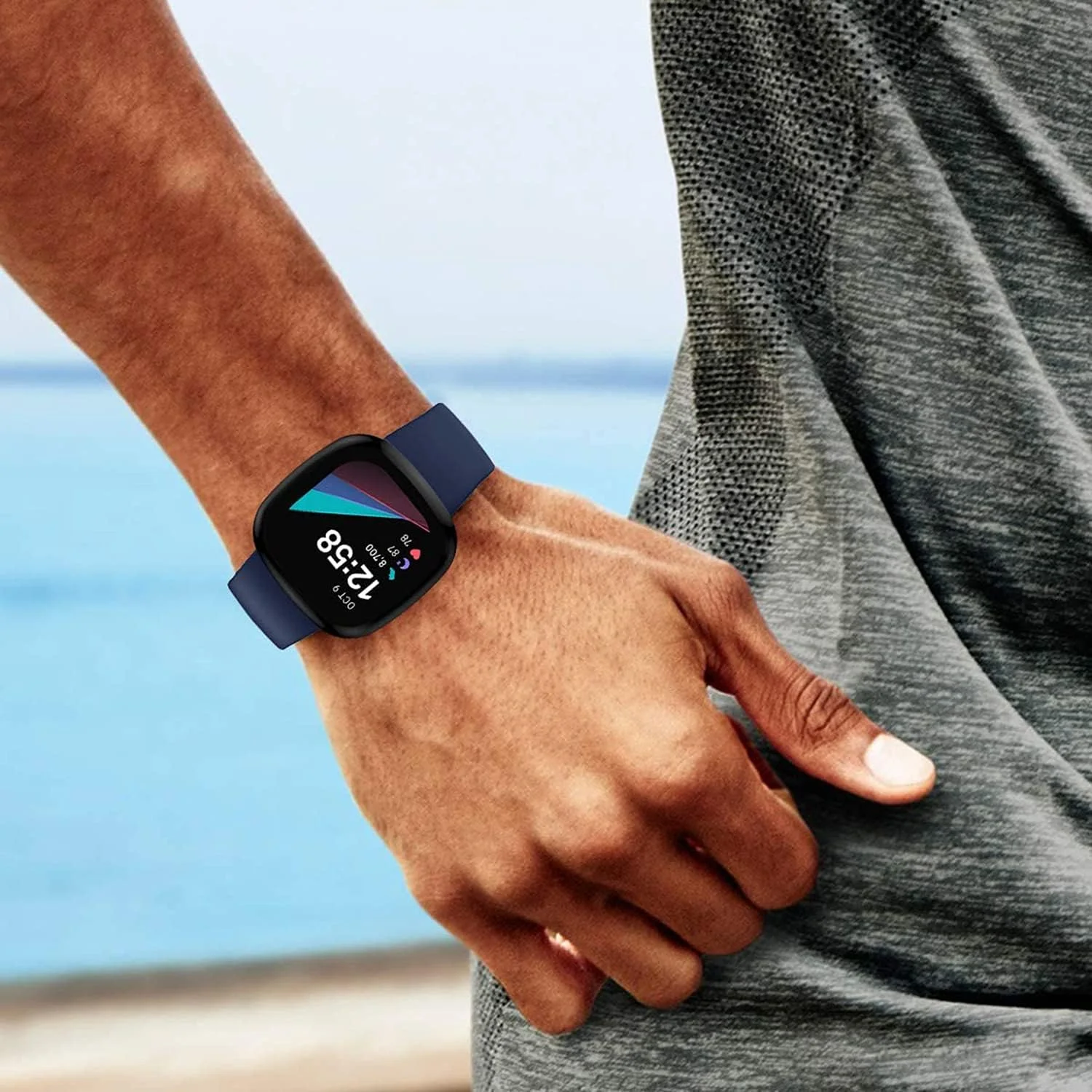 محافظ صفحه نمایش ساعت هوشمند DELFINO، سازگار با Fitbit Sense و Versa 3، کاور محافظ TPU نرم و روکشدار، محافظ کامل برای ساعت هوشمند Sense، بستهی 4 عددی محافظ صفحه نمایش ساعت هوشمند DELFINO، سازگار با Fitbit Sense و Versa 3، کاور محافظ TPU نرم و روکشدار، محافظ کامل برای ساعت هوشمند Sense، بستهی 4 عددی