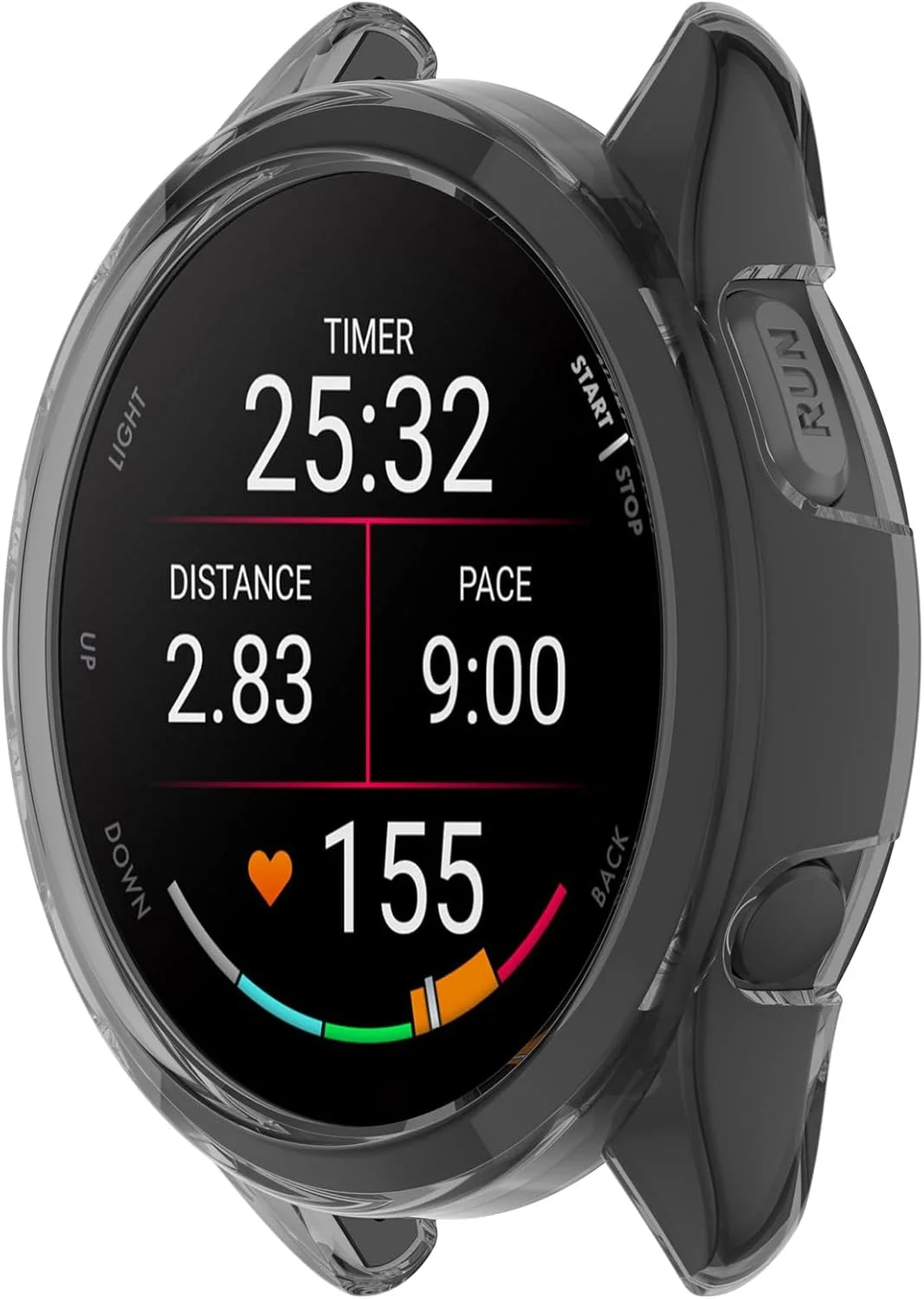 کاور محافظ دیسکول سازگار با ساعت هوشمند گارمین Forerunner 165/Forerunner 165 Music، قاب محافظ نرم TPU ضد ضربه و لوازم جانبی ساعت (مشکی)