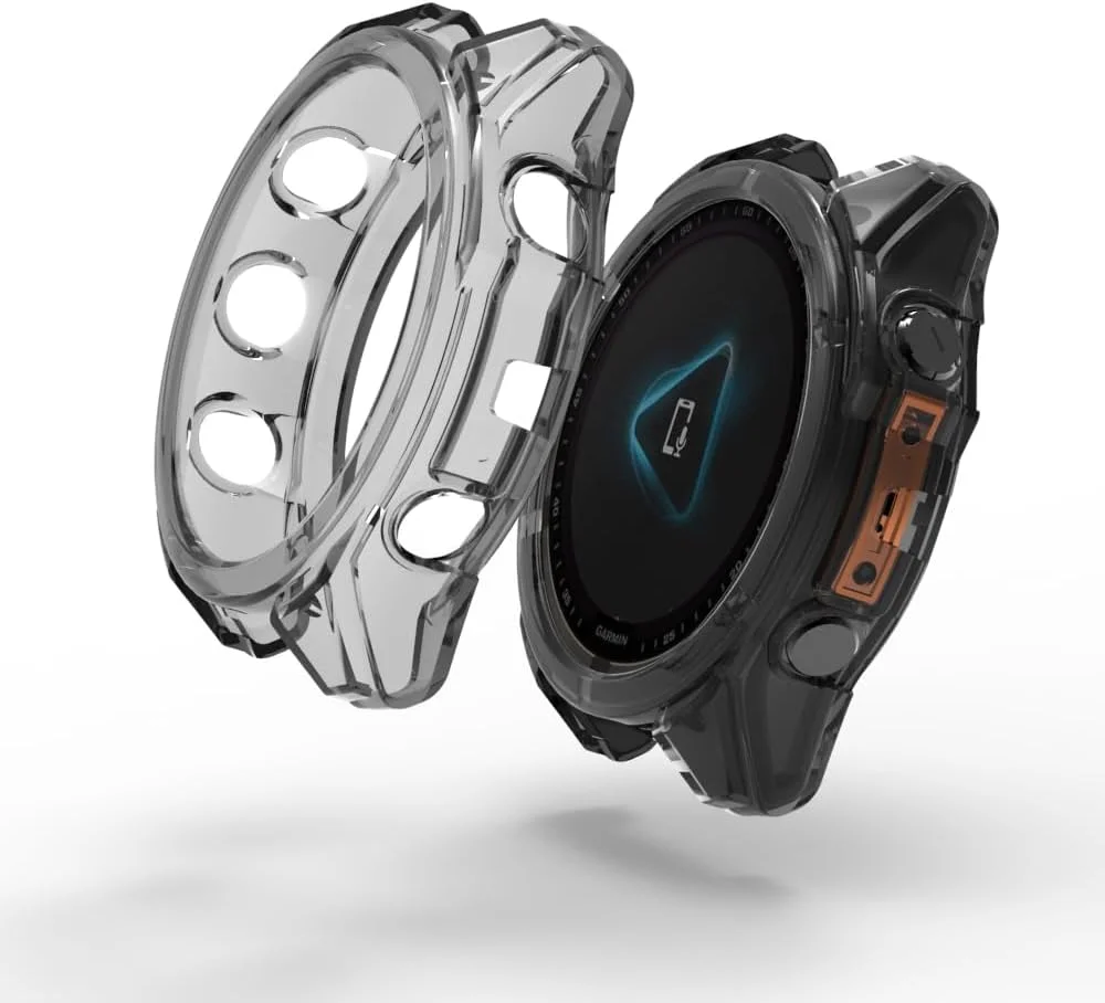 محافظ قاب دادو سازگار با ساعت هوشمند گارمین فنیکس 8، قاب کامل TPU (مشکی، 51 میلی‌متر)