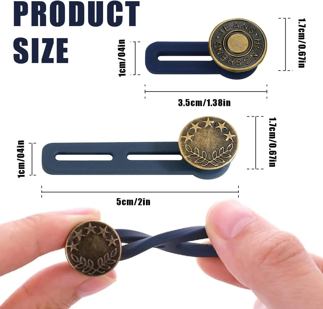 BHIPKOT Pack of 6 Waistband Extension Buckle, Metal Trousers Waist Extension Buckle, Jeans Waist Extension Buckle, Maternity Buckle BHIPKOT Pack of 6 Waistband Extension Buckle, Metal Trousers Waist Extension Buckle, Jeans Waist Extension Buckle, Maternity Buckle