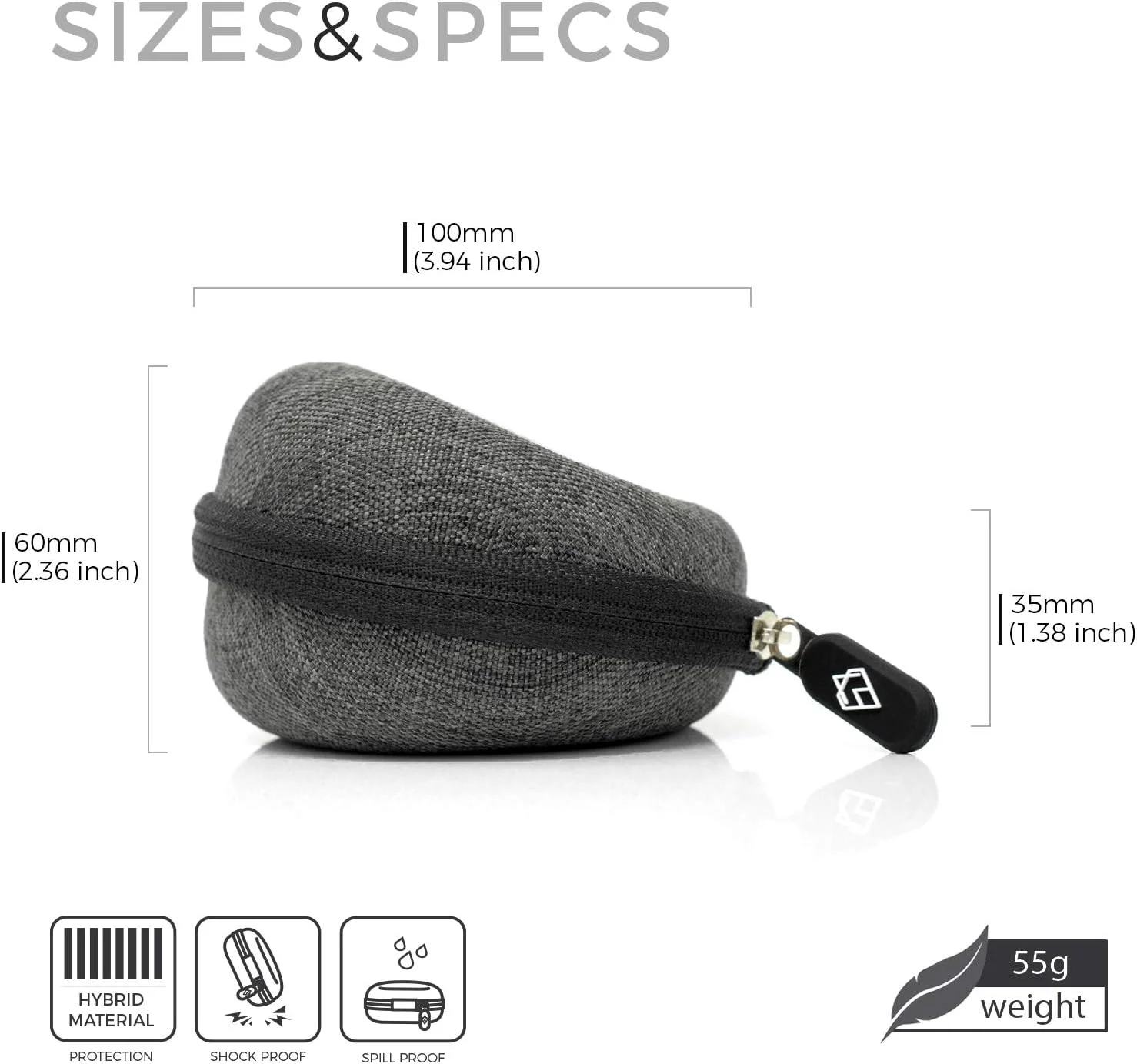 جعبه ساعت AKIELO - پارچه تمیز کننده و جعبه هدیه - برای ساعت های مچی مردانه و زنانه و ساعت های هوشمند تا 54 میلی متر (نسخه خاکستری ذغالی)