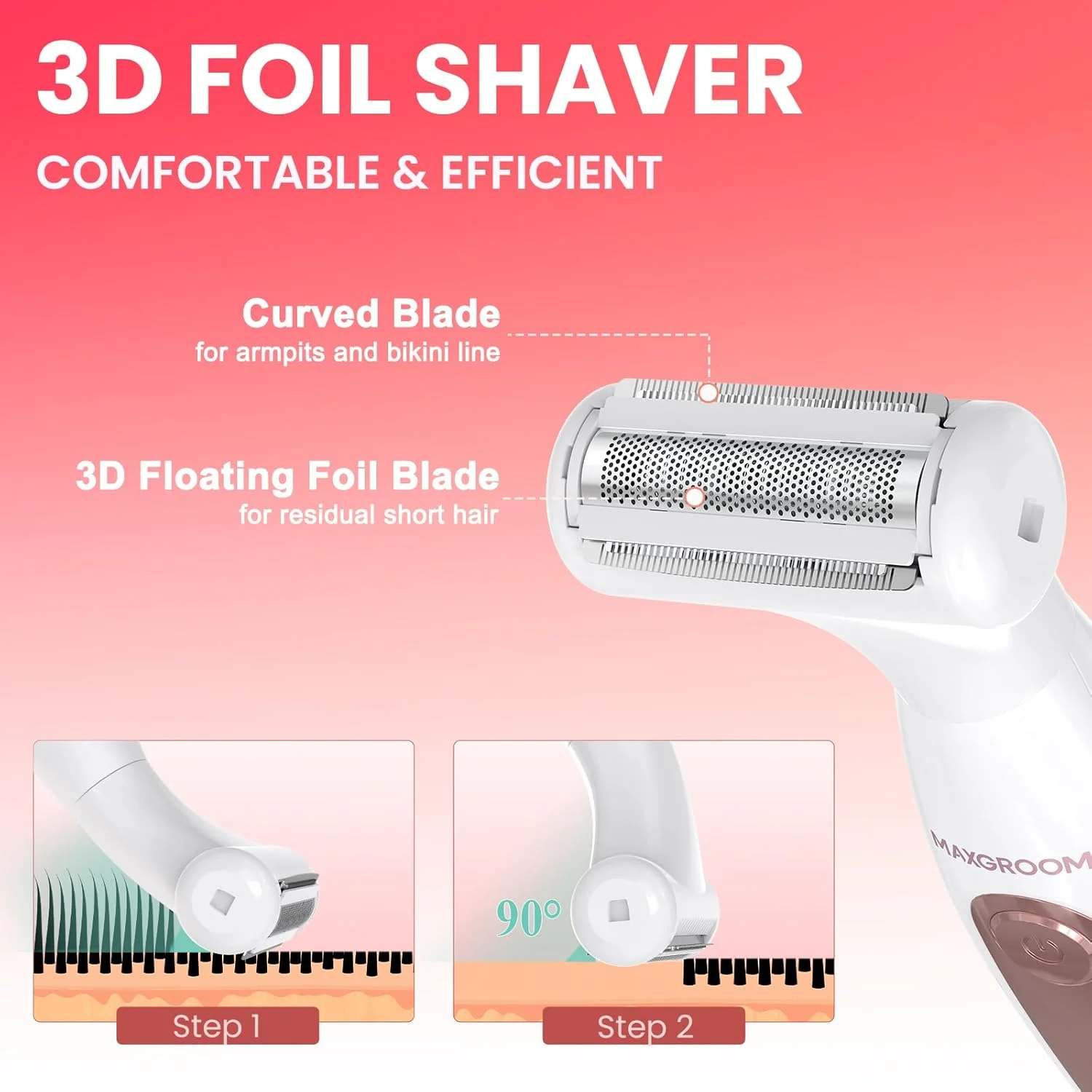 ماشین اصلاح بیکینی MAXGROOM برای بانوان، ماشین اصلاح برقی ضد آب همه کاره و موبر صورت، ست های پیرایش موی بدن قابل شارژ برای پا، زیر بغل، صورت، ابرو (سفید) ماشین اصلاح بیکینی MAXGROOM برای بانوان، ماشین اصلاح برقی ضد آب همه کاره و موبر صورت، ست های پیرایش موی بدن قابل شارژ برای پا، زیر بغل، صورت، ابرو (سفید)