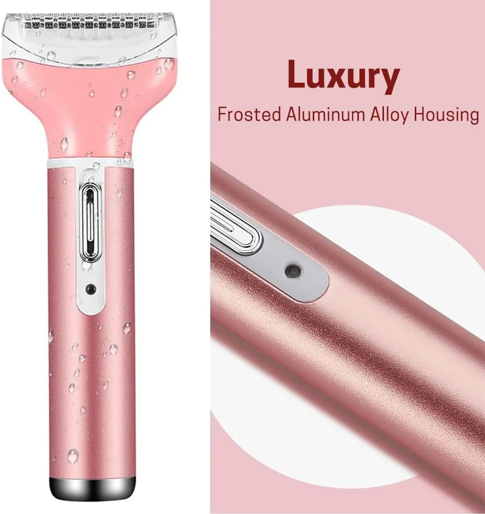 ماشین اصلاح برقی زنانه MAKINGTEC، بی سیم قابل حمل 4 در 1، اصلاح کننده بدون درد، موزن شارژی USB، تریمر بیکینی، موبر صورت برای ابرو، بینی، صورت، پاها (سفید) (CKGTR-P, PINK)