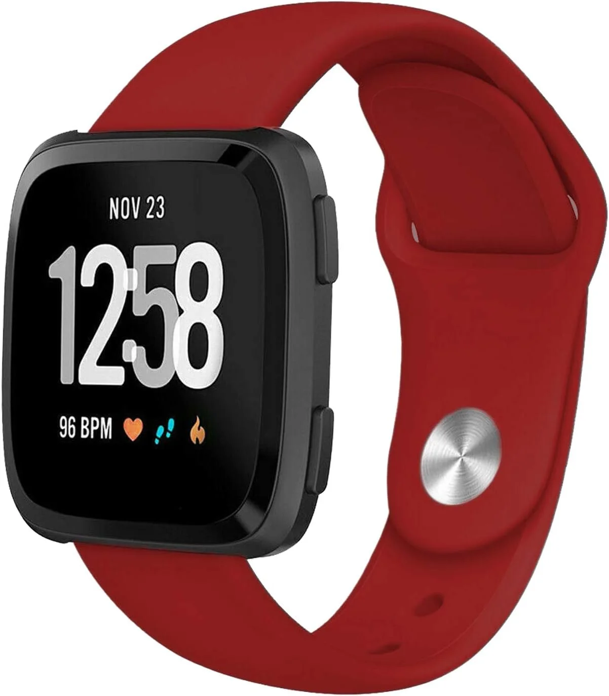 بند ساعت مچی با قابلیت رهاسازی سریع وان اشلون سازگار با ساعت هوشمند ال جی G Watch R W110، بند جایگزین سیلیکونی ساعت هوشمند با قفل دکمه ای (قرمز)