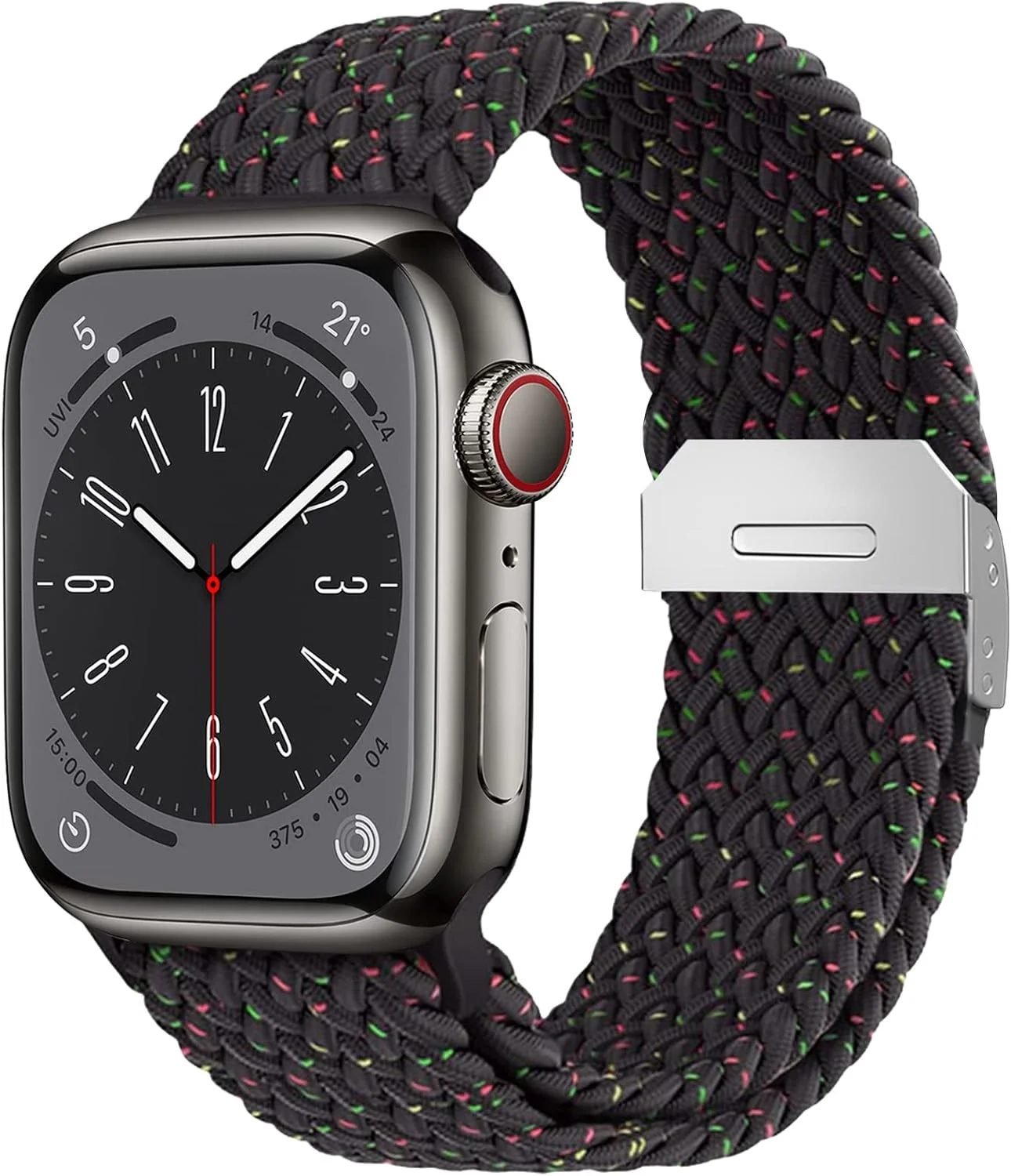 بند سازگار با اپل واچ 49mm 45mm 46mm 44mm، بند بافته شده جایگزین، بند الاستیک قابل تنظیم و کشسان ورزشی برای iWatch ultra2 ultra Series10/9/8/7/6/SE/5/4/3/2/1