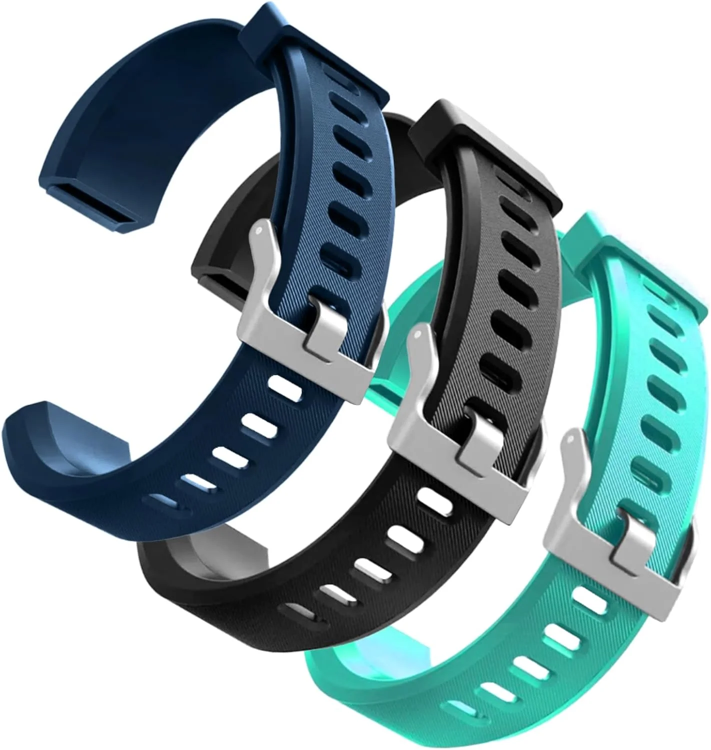 بند ساعت جایگزین Hoeslaw، بسته 3 عددی، مناسب برای ID115Plus HR، بند مچی ساعت هوشمند مناسب برای ردیاب فعالیت Very Fit Pro، بند ساعت هوشمند مناسب برای تمرین، محل کار و استفاده روزمره (سبز، آبی، مشکی)