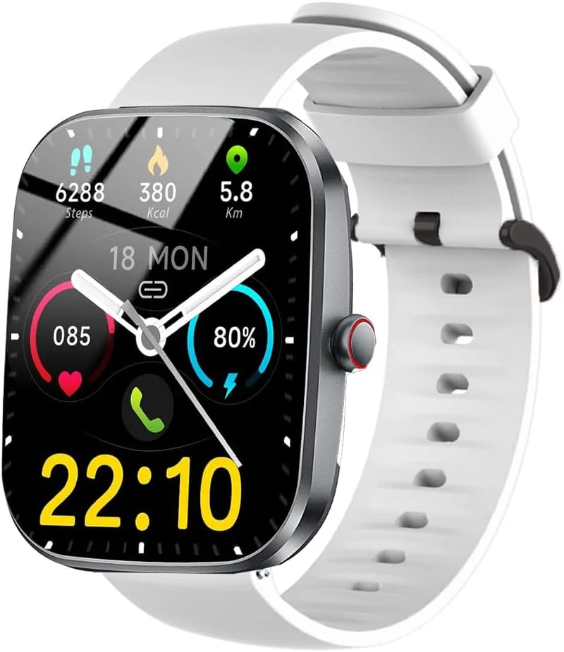 بندهای ساعت هوشمند سازگار با Lamshaw Kuizil، بندهای سیلیکونی نرم جایگزین با سگک استیل ضد زنگ سازگار با ساعت هوشمند Kuizil T70 1.91 اینچی (برای Kuizil T70، سفید)