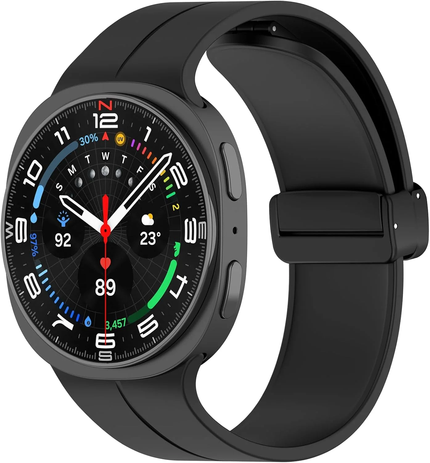 بند مغناطیسی KUTEWEU برای ساعت Galaxy Watch8 سایز 40 میلی‌متر و 44 میلی‌متر، بند اسپرت قابل تنظیم، بند سیلیکونی جایگزین برای ساعت Galaxy Watch8 Classic سایز 46 میلی‌متر، مچ‌بند جایگزین، لوازم جانبی ساعت هوشمند