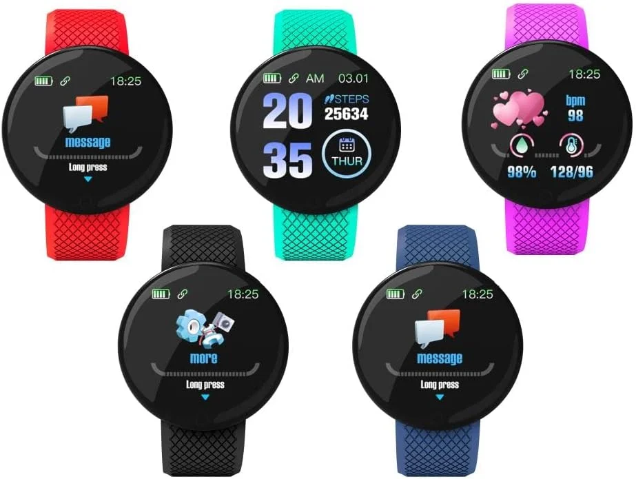 ساعت هوشمند پایش خواب، ساعت هوشمند ورزشی ضد آب D18 با صفحه نمایش 1.3 اینچی، پایش ضربان قلب، پایش خواب و یادآوری عدم تحرک