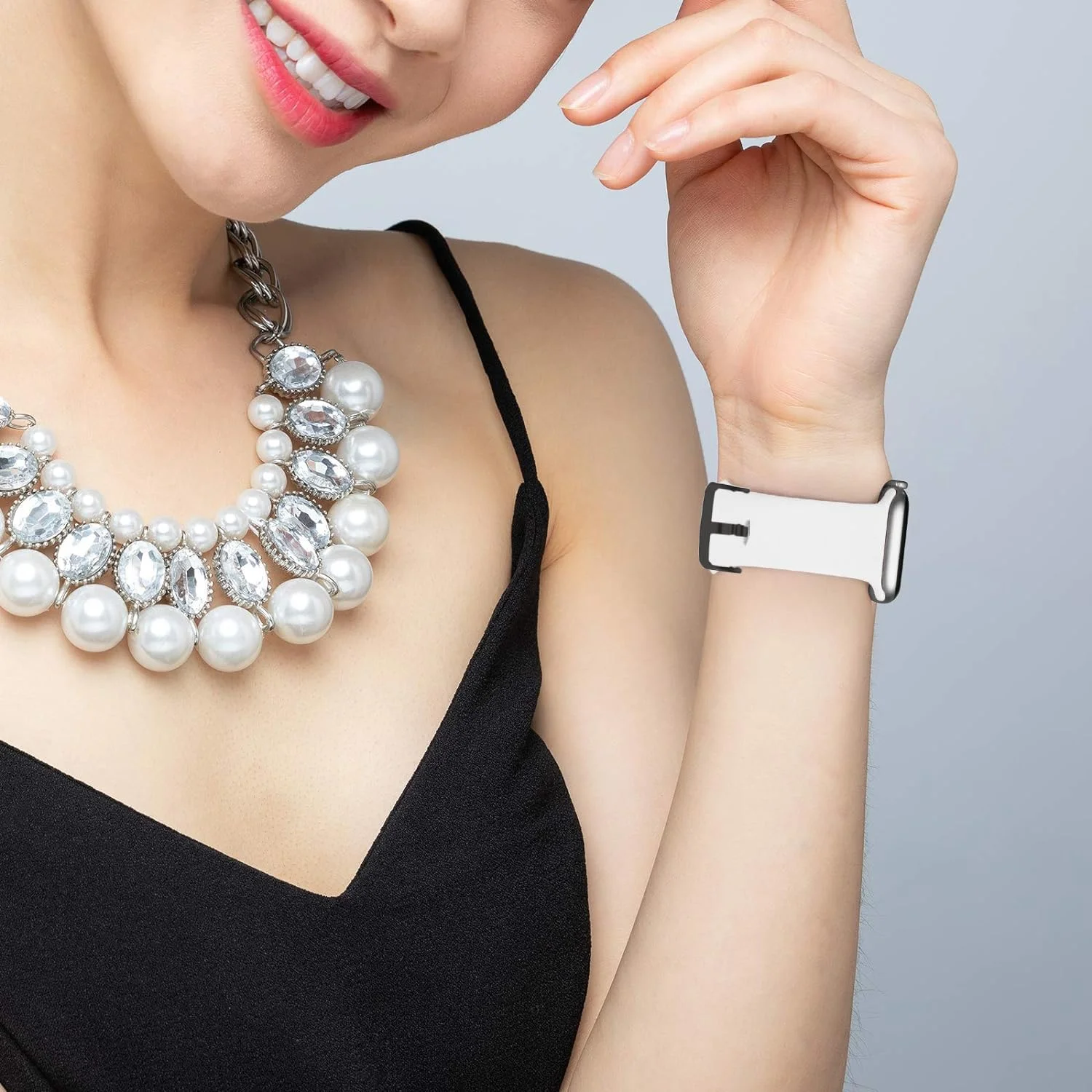 بندهای ساعت هوشمند سازگار با Lamshaw Kuizil، بندهای سیلیکونی نرم جایگزین با سگک استیل ضد زنگ سازگار با ساعت هوشمند Kuizil T70 1.91 اینچی (برای Kuizil T70، سفید)