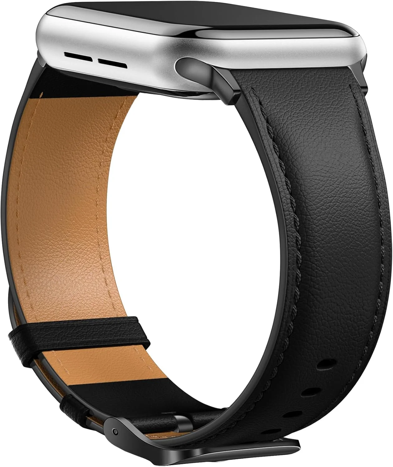 بند چرمی GEAK سازگار با بندهای اپل واچ 44mm 40mm 45mm 42mm 41mm 38mm 49mm زنانه مردانه، بند مچی چرمی دانه دار اصل برای iWatch Series 9 8 7 6 5 4 3 2 1 SE Ultra 2 Ultra