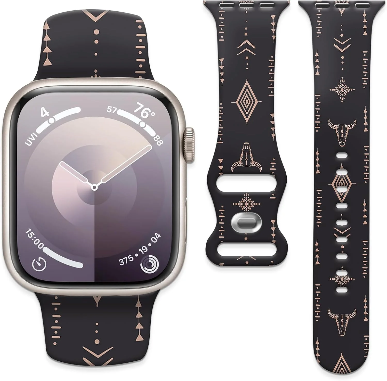 بند ساعت اسپرت سازگار با بند ساعت اپل 38mm 40mm 41mm برای زنان و مردان، بند مچی ساعت هوشمند سیلیکونی نرم قابل تنظیم برای iWatch سری 7 6 5 4 3 2 1 SE（J）