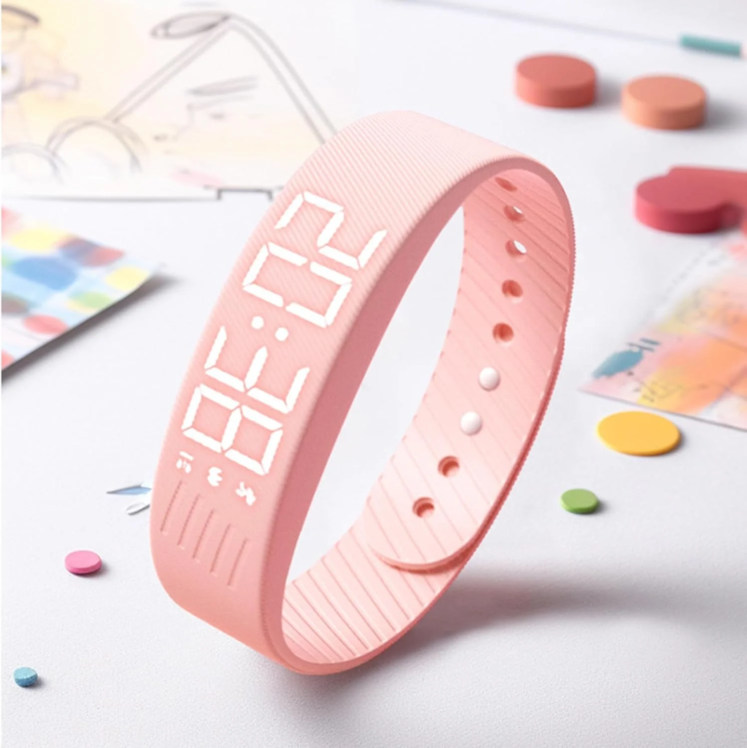 ساعت زنگ دار - ساعت مچی دیجیتال با زنگ هشدار | ساعت مچی هوشمند بی صدا و قابل تنظیم برای مسافرت، مدرسه، ورزش، فضای باز، زنان، مردان، کودکان و افراد با خواب سنگین، مناسب برای هدیه تولد