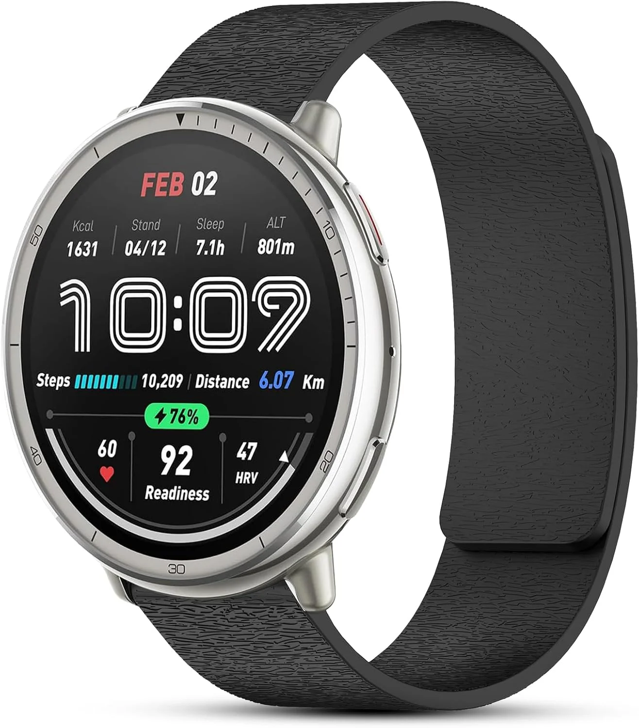 بند سیلیکونی CHULN برای Amazfit Active 2/Active/Garmin Vivoactive 5/Amazfit GTS/GTS 2/2 Mini، بند جایگزین اسپورت مغناطیسی قابل تنظیم 20 میلی‌متری برای مردان و زنان. (بدون هاست)