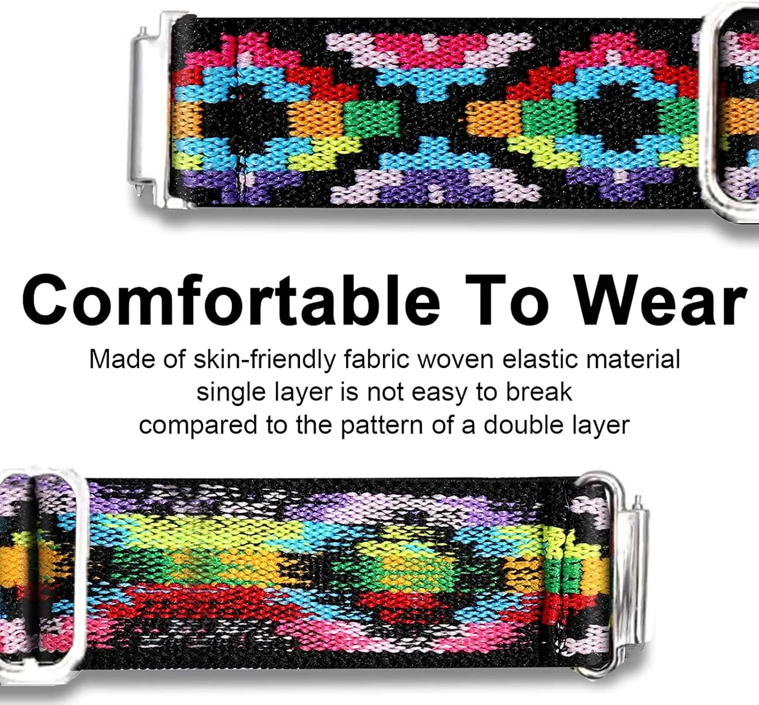 بندهای سازگار برای ساعت هوشمند Aolon Curve، بندهای جایگزین نایلونی کشسان و قابل تنظیم برای مردان و زنان، سازگار با ساعت هوشمند Aolon Curve 2.01 اینچی (طرح آزتک رنگارنگ)