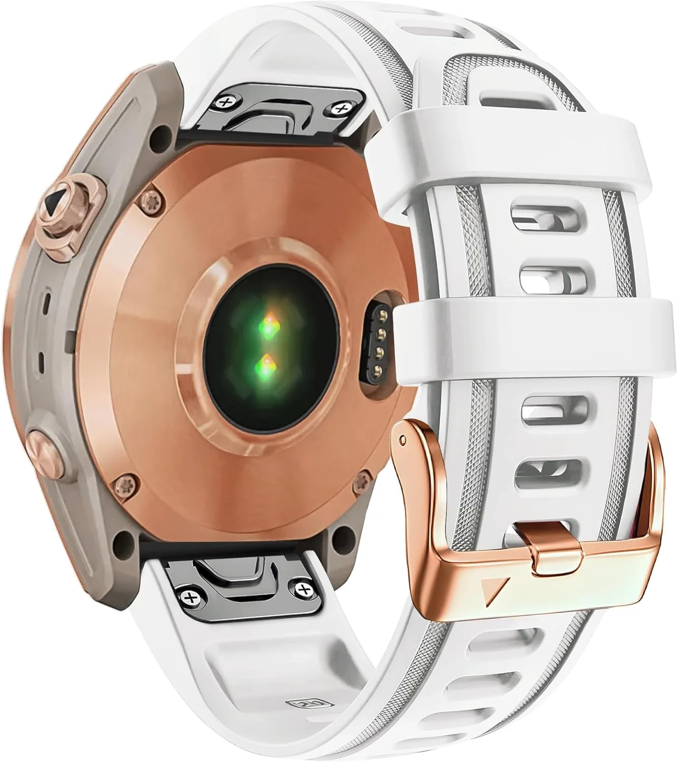 بند ساعت 20 میلی‌متری QuickFit برگ‌های گوشتی سازگار با Garmin Fenix 7S 5S/ 5S Plus، 6S/ 6S Pro، D2 Delta S، Descent Mk2S - بند مچی سیلیکونی جایگزین - لوازم جانبی ساعت هوشمند