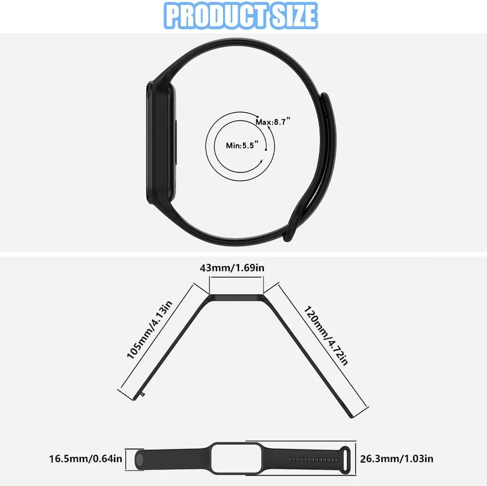 دستبند BDIG سازگار با دستبند هوشمند Redmi Band 2، بند ساعت سیلیکونی ورزشی، دستبند Redmi Band 2، بند جایگزین ساعت هوشمند برای Xiaomi Redmi Smart Band 2