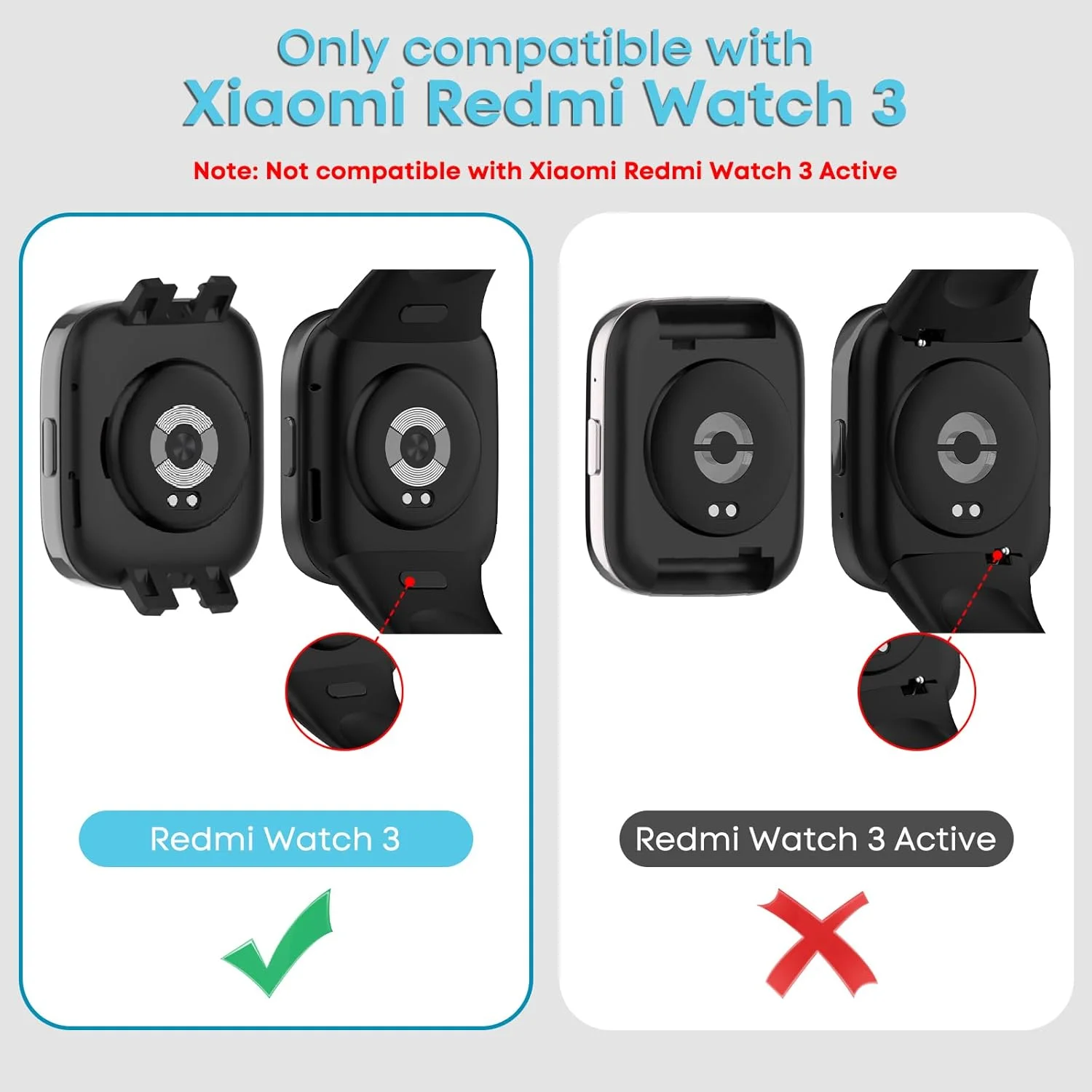 بند ساعت مچی سازگار با Xiaomi Redmi Watch 3، بند سیلیکونی ورزشی، بند ساعت Xiaomi Watch 3، بند جایگزین ساعت هوشمند برای Redmi Watch 3