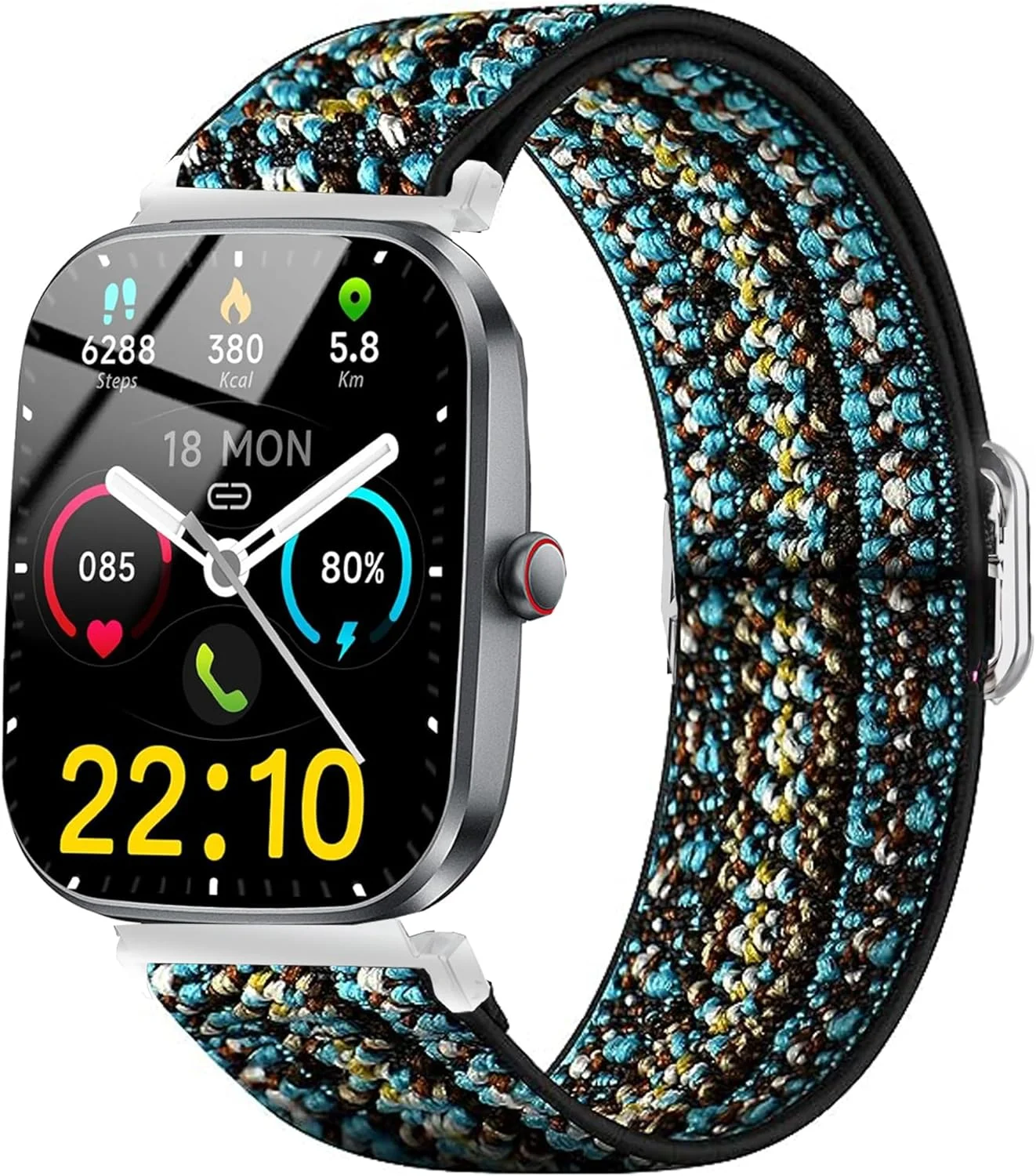 بندهای ساعت هوشمند Blueshaweu سازگار با T70 1.91 اینچی، بندهای جایگزین نایلونی الاستیک کششی قابل تنظیم سازگار با Kuizil، WeurGhy، Csasan T70 Smartwatch 1.91" بندهای ساعت هوشمند Blueshaweu سازگار با T70 1.91 اینچی، بندهای جایگزین نایلونی الاستیک کششی قابل تنظیم سازگار با Kuizil، WeurGhy، Csasan T70 Smartwatch 1.91"