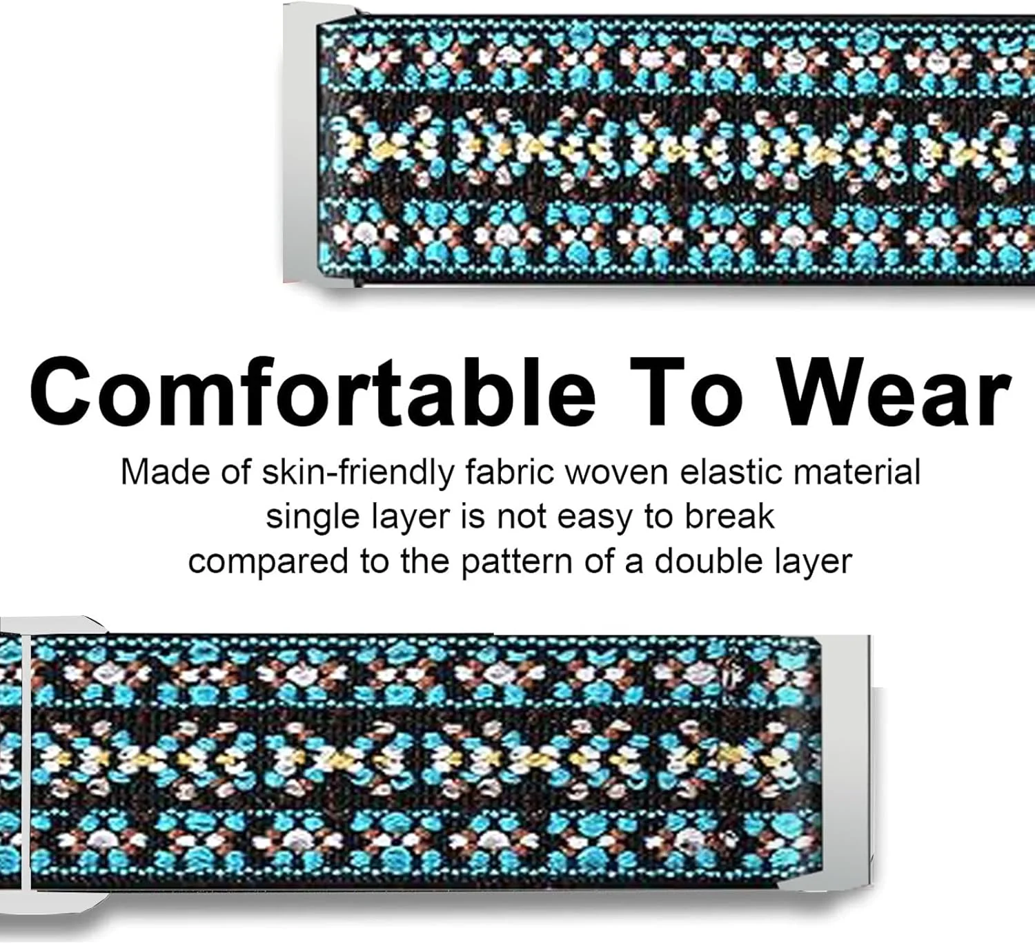 بندهای ساعت هوشمند Blueshaweu سازگار با T70 1.91 اینچی، بندهای جایگزین نایلونی الاستیک کششی قابل تنظیم سازگار با Kuizil، WeurGhy، Csasan T70 Smartwatch 1.91"