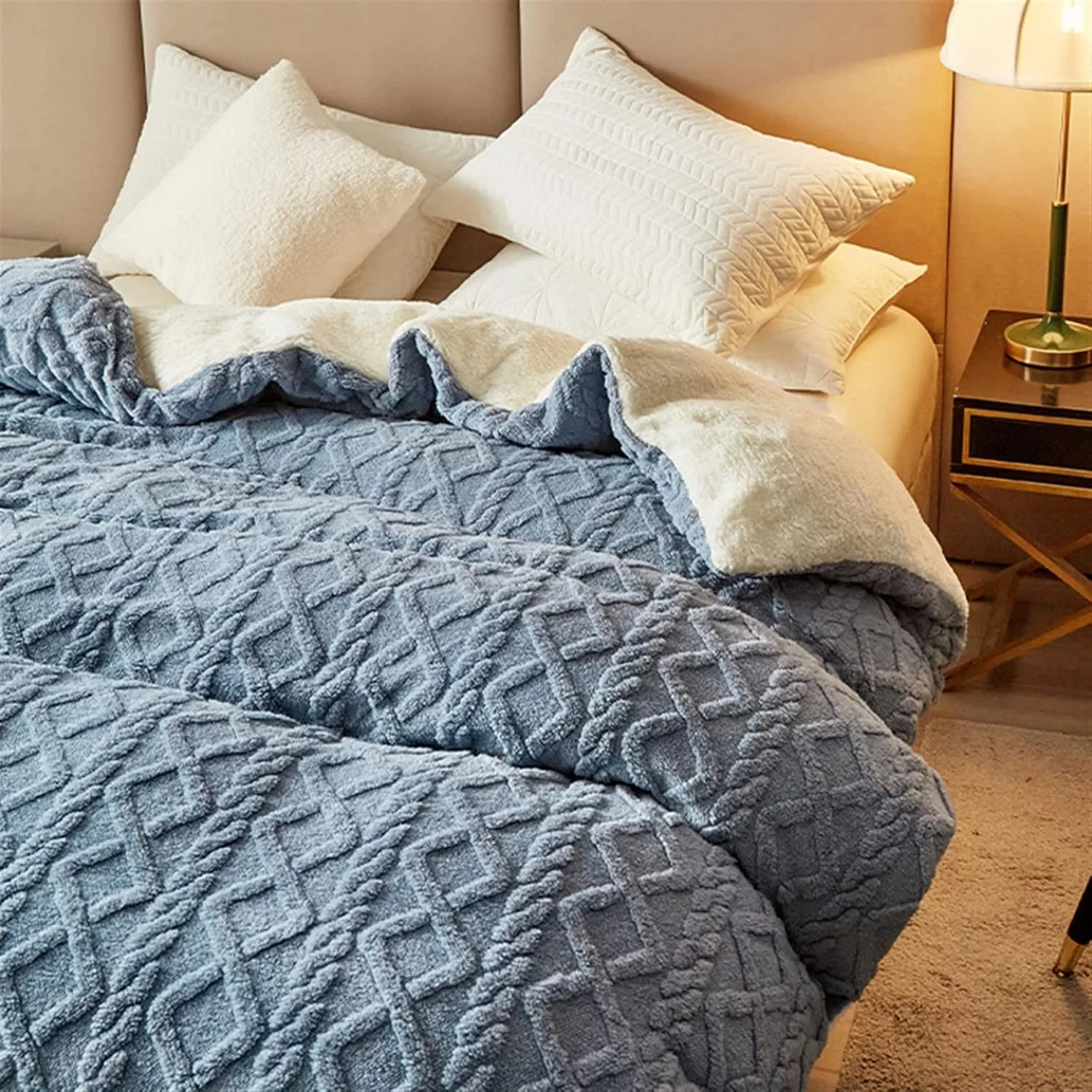 پتو تِدنیدز، پتو پشمی زمستانی، دو لایه، ضخیم، پتو گرم شطرنجی، پتو پشمی فوق العاده گرم و نرم، روکش مبل و تخت (100x150 سانتی متر)
