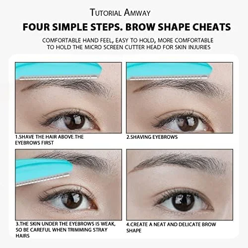 تیغ ابرو GraGra مدل 21 عددی، موزن ابرو قابل حمل، تیغ صورت با پوشش ایمنی، کیت تیغ درماپلانینگ صورت به همراه 1 عدد برس مژه و جعبه نگهداری، تیغ صورت برای زنان و مردان (21 عدد)