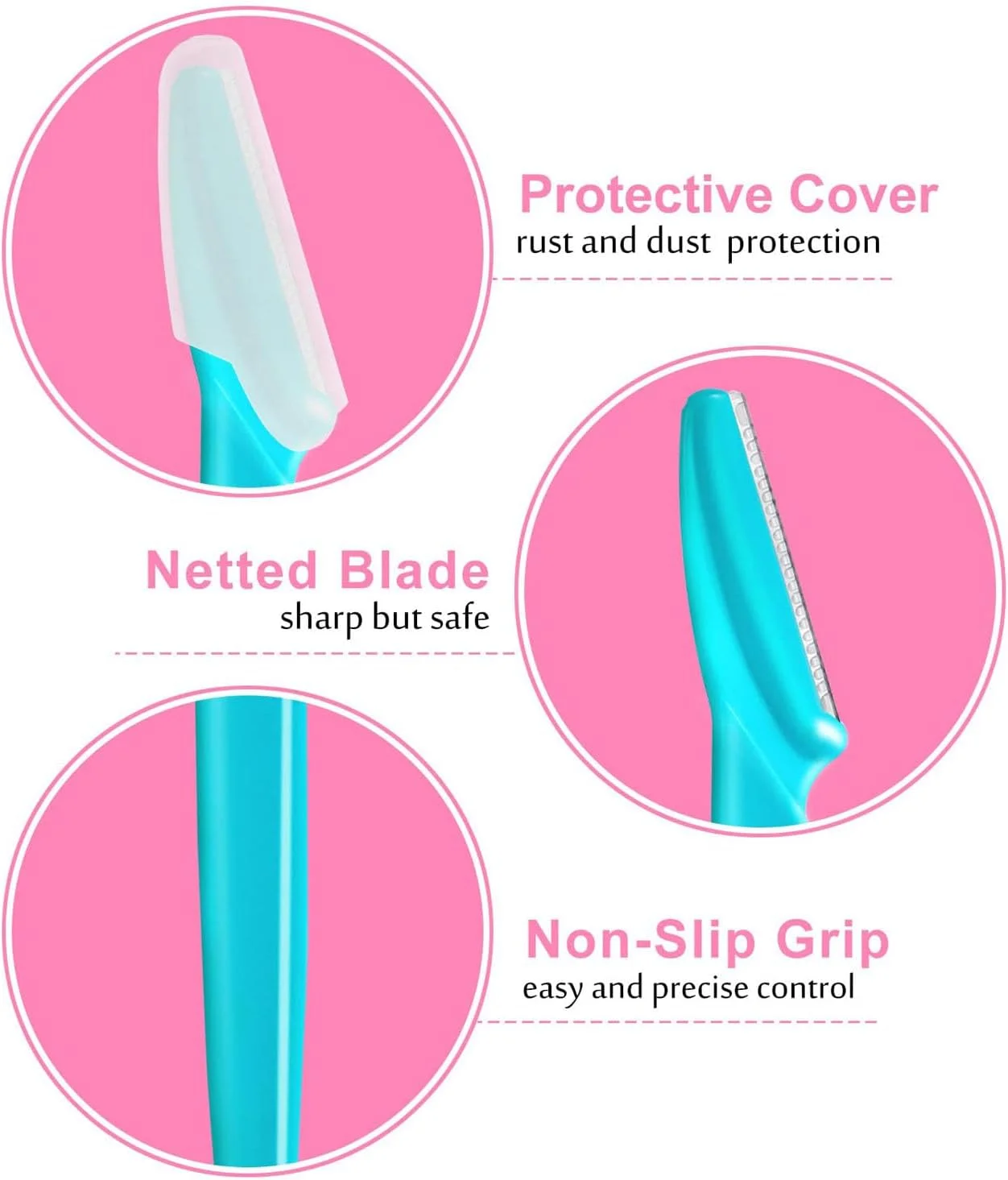 تیغ ابرو هانگمای 15 عددی، ابزار لایه برداری چند منظوره درماپلنینگ صورت، حالت دهنده صورت و ابرو با پوشش دقیق برای زنان و مردان، استفاده آسان