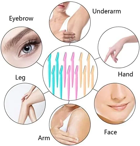 تیغ ابرو GraGra مدل 21 عددی، موزن ابرو قابل حمل، تیغ صورت با پوشش ایمنی، کیت تیغ درماپلانینگ صورت به همراه 1 عدد برس مژه و جعبه نگهداری، تیغ صورت برای زنان و مردان (21 عدد)