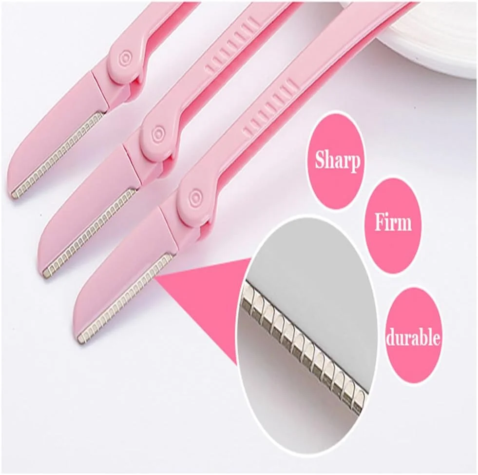 تیغ ابرو GMWARDDF، 3 عدد صورتی، تیغ اصلاح صورت زنانه، ابزار آرایشی تیغ ابرو GMWARDDF، 3 عدد صورتی، تیغ اصلاح صورت زنانه، ابزار آرایشی