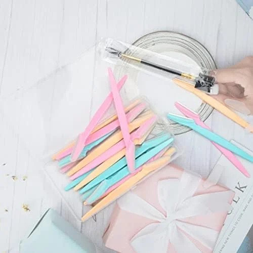 تیغ ابرو GraGra مدل 21 عددی، موزن ابرو قابل حمل، تیغ صورت با پوشش ایمنی، کیت تیغ درماپلانینگ صورت به همراه 1 عدد برس مژه و جعبه نگهداری، تیغ صورت برای زنان و مردان (21 عدد)