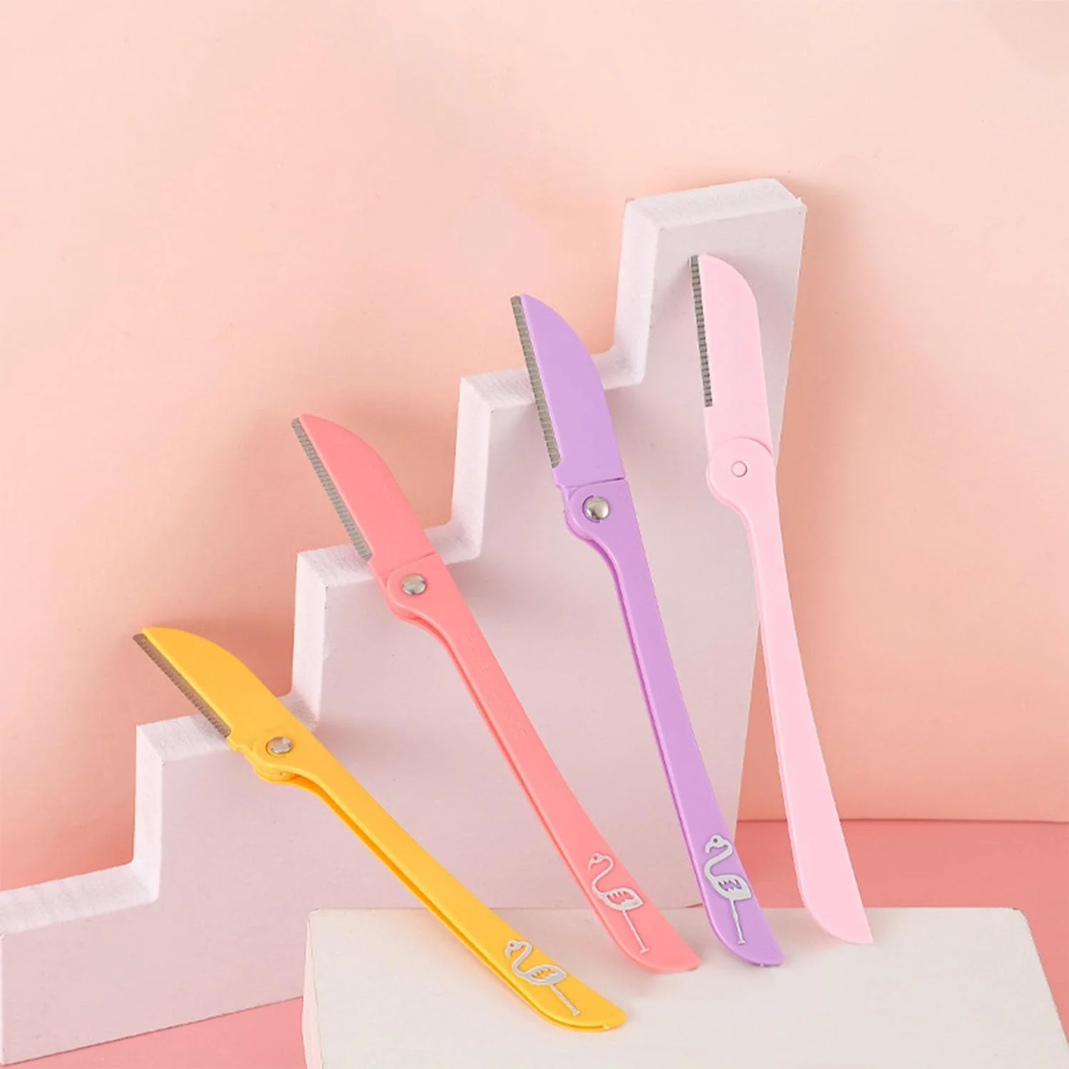 تیغ ابرو زنانه FUIN، شکل دهنده ابرو تاشو، ابزار درماپلنینگ اصلاح صورت برای از بین بردن ایمن و آسان موهای صورت، لایه برداری صورت، از بین بردن موهای صورت و اصلاح بدن، 3 عدد