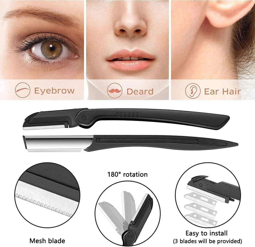 ست آرایش ابرو فانیتو 16 در 1، شامل تیغ صورت، موچین، قیچی، شانه، تریمر، برس، مجموعه ابزار زیبایی برای آقایان و بانوان در کیف شفاف