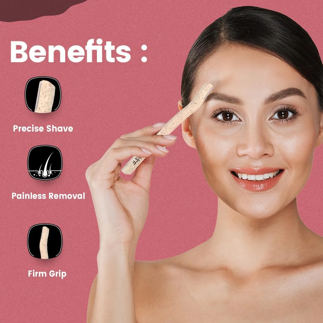 شکل دهنده دقیق ابرو فلورن (بسته 3 عددی) | تیغه ظریف برای درماپلنینگ و مرتب کردن | برس اسپولی برای ترکیب کردن | طراحی شیک و جمع و جور