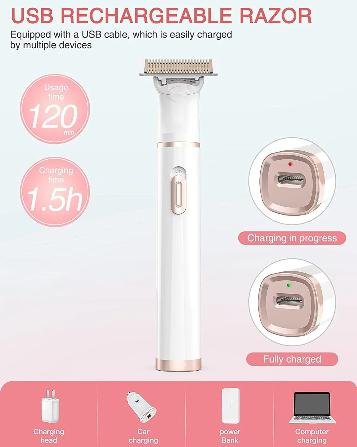 دستگاه اصلاح موی صورت 5 در 1 برقی زنانه، موبر بدون درد ابرو، کیت موبر بیکینی، برای صورت، ابرو، بینی، بازوها، پاها و موهای زائد، قابل شارژ USB و قابل حمل دستگاه اصلاح موی صورت 5 در 1 برقی زنانه، موبر بدون درد ابرو، کیت موبر بیکینی، برای صورت، ابرو، بینی، بازوها، پاها و موهای زائد، قابل شارژ USB و قابل حمل