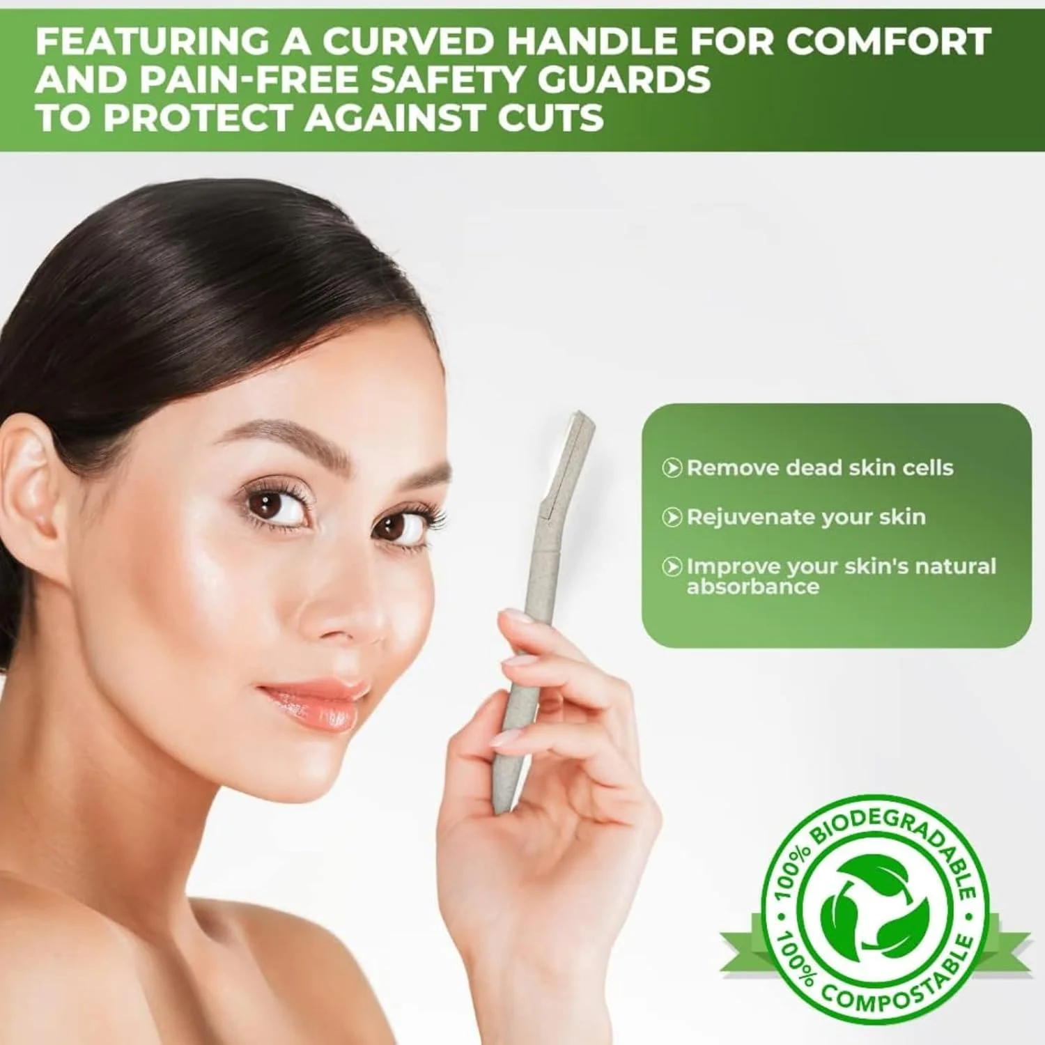 تیغ های درماپلینینگ EliteEco برای زنان 3 عددی، تیغ ابرو، تیغ صورت، از بین برنده موهای کرکی و ابزار درماپلنینگ برای از بین بردن موهای صورت، تیغ لب بالایی و حالت دهنده ابرو زنانه