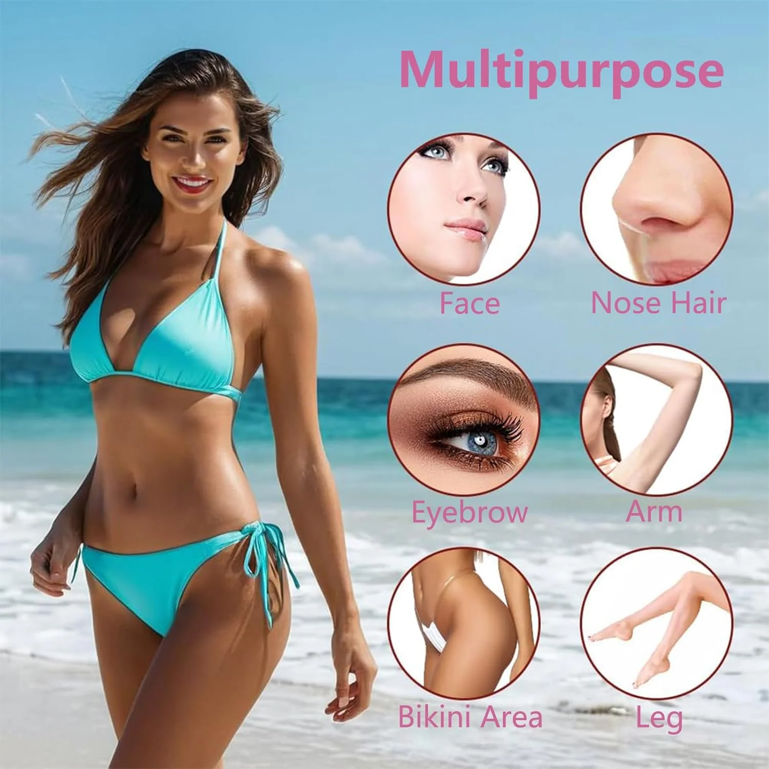 ماشین اصلاح برقی زنانه، ریش تراش، موزن برای صورت، بینی، ابرو، ریش، سبیل، بازو، پا، زیر بغل، بیکینی، مجموعه ماشین اصلاح بدن 4 در 1 قابل حمل و شارژی بدون درد زنانه ماشین اصلاح برقی زنانه، ریش تراش، موزن برای صورت، بینی، ابرو، ریش، سبیل، بازو، پا، زیر بغل، بیکینی، مجموعه ماشین اصلاح بدن 4 در 1 قابل حمل و شارژی بدون درد زنانه