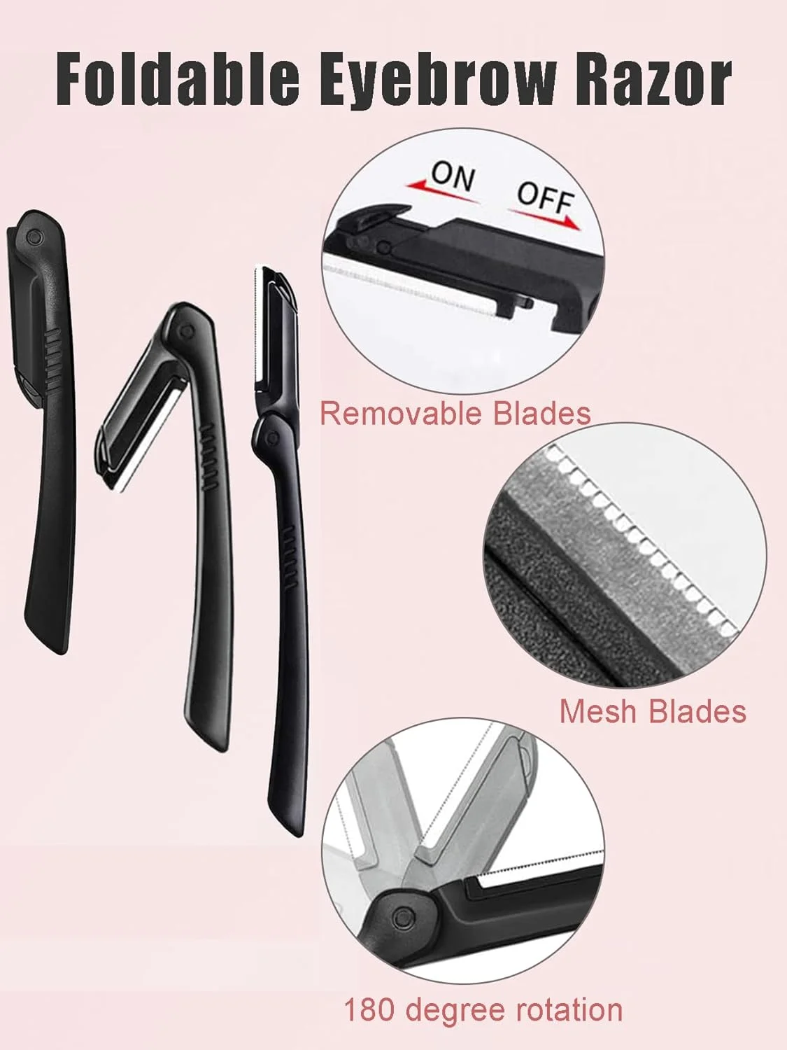 ست 5 تکه آرایش ابرو شامل تیغ ابرو، موزن، برس، قیچی و موچین - ست حرفه ای برای زنان و مردان، ایده آل برای ابروها، مژه ها و آرایش صورت