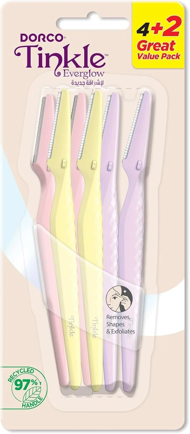 تیغ ابرو دورکو تینکل اورگلو 4+2، حالت دهنده و مرتب کننده دقیق ابرو، ابزار جدید درماپلنینگ، سبک وزن، با محافظ ایمنی برای جلوگیری از بریدگی و خراش تیغ ابرو دورکو تینکل اورگلو 4+2، حالت دهنده و مرتب کننده دقیق ابرو، ابزار جدید درماپلنینگ، سبک وزن، با محافظ ایمنی برای جلوگیری از بریدگی و خراش