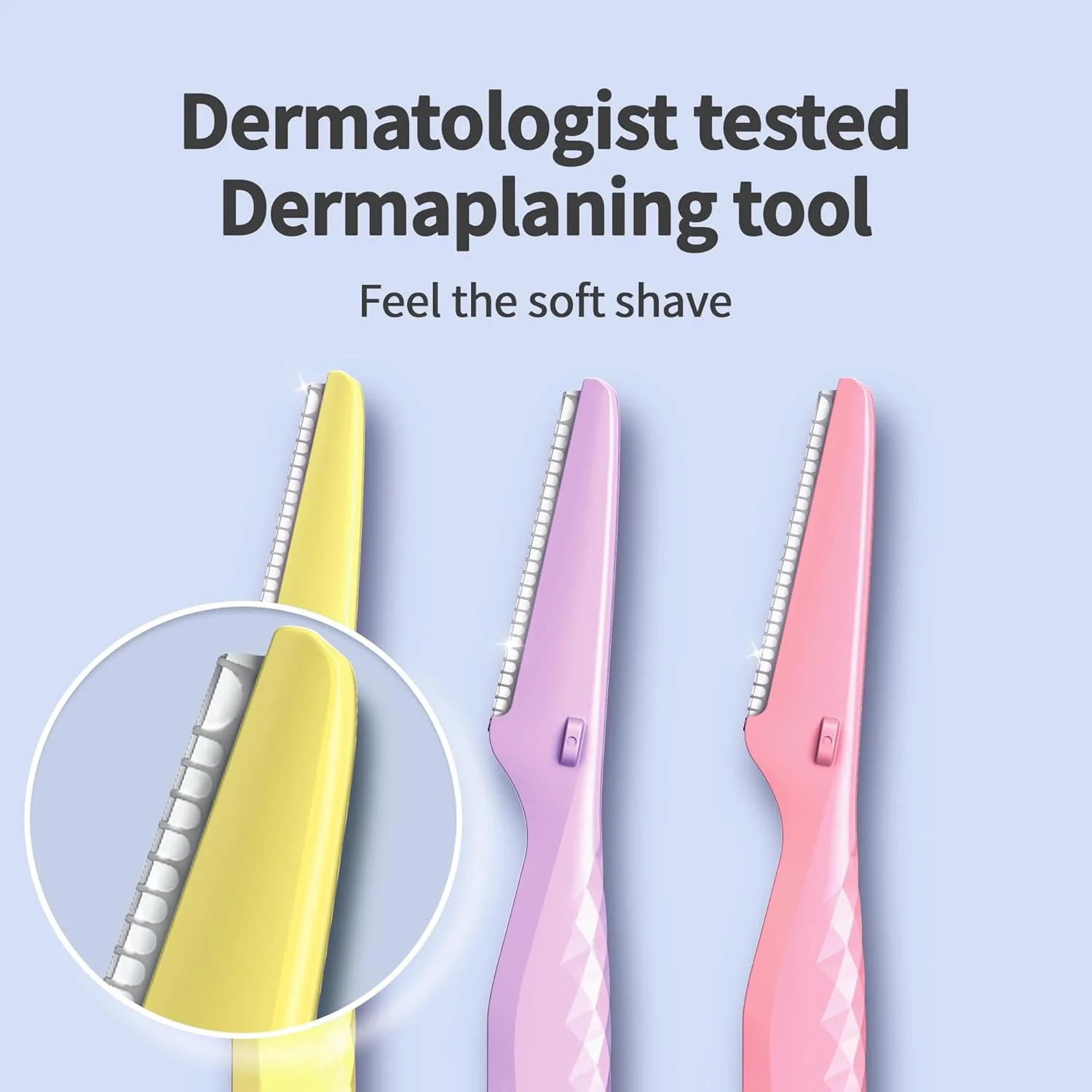 تیغ ابرو دورکو تینکل اورگلو 4+2، حالت دهنده و مرتب کننده دقیق ابرو، ابزار جدید درماپلنینگ، سبک وزن، با محافظ ایمنی برای جلوگیری از بریدگی و خراش