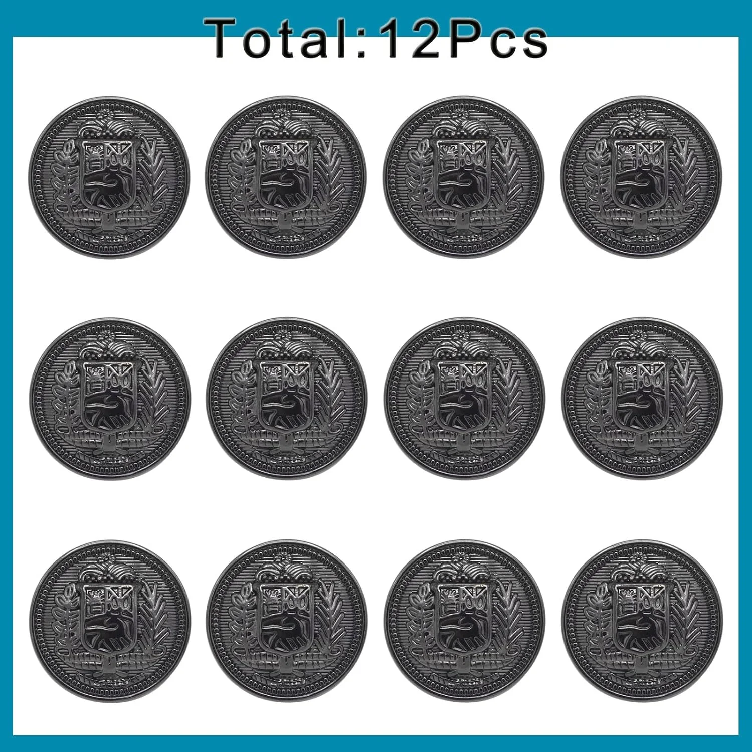 دکمه های مشکی عتیقه کت تک Betoplin، مجموعه 12 عددی دکمه های فلزی 25 میلی متری برای کت تک، کت و شلوار، پالتو، لباس فرم، ژاکت دکمه های مشکی عتیقه کت تک Betoplin، مجموعه 12 عددی دکمه های فلزی 25 میلی متری برای کت تک، کت و شلوار، پالتو، لباس فرم، ژاکت