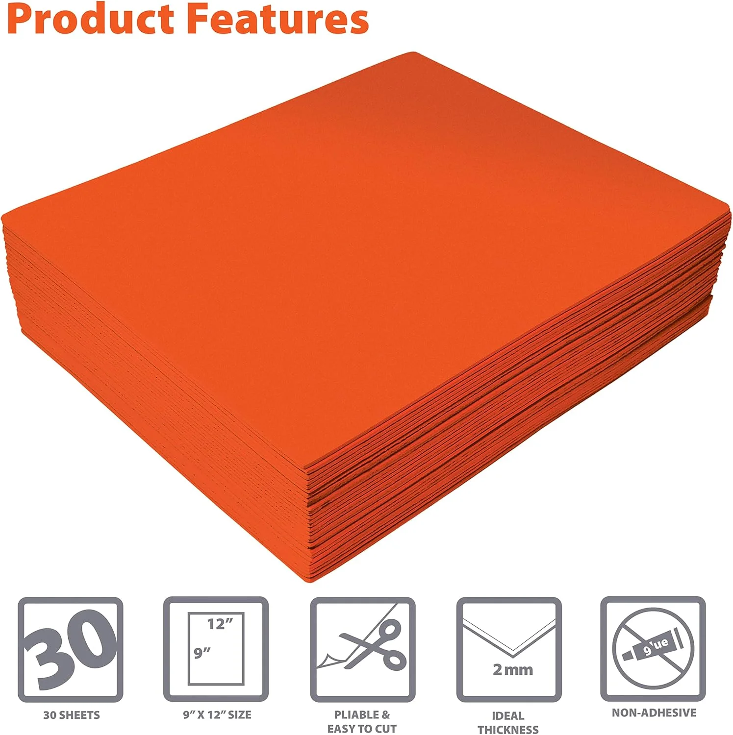 برگه های فوم EVA نارنجی Better Office Products، بسته 30 عددی، ضخامت 2 میلی متر، 9 x 12 اینچ، رنگ نارنجی، برای هنر و صنایع دستی، بسته عمده 30 برگی برگه های فوم EVA نارنجی Better Office Products، بسته 30 عددی، ضخامت 2 میلی متر، 9 x 12 اینچ، رنگ نارنجی، برای هنر و صنایع دستی، بسته عمده 30 برگی