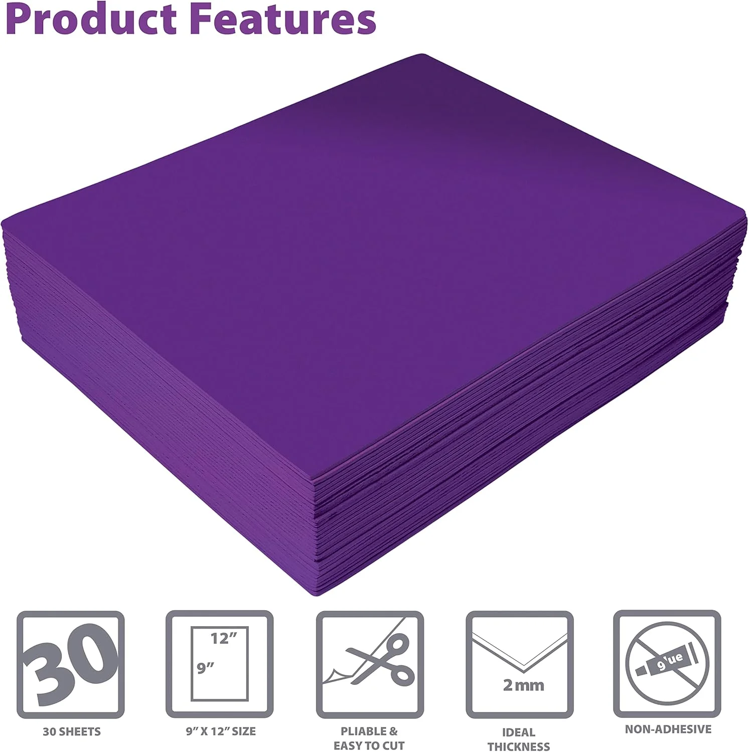 برگه های فوم EVA بنفش Better Office Products، بسته 30 عددی، ضخامت 2 میلی متر، 9 × 12 اینچ، رنگ بنفش، برای هنر و صنایع دستی، بسته عمده 30 برگی برگه های فوم EVA بنفش Better Office Products، بسته 30 عددی، ضخامت 2 میلی متر، 9 × 12 اینچ، رنگ بنفش، برای هنر و صنایع دستی، بسته عمده 30 برگی