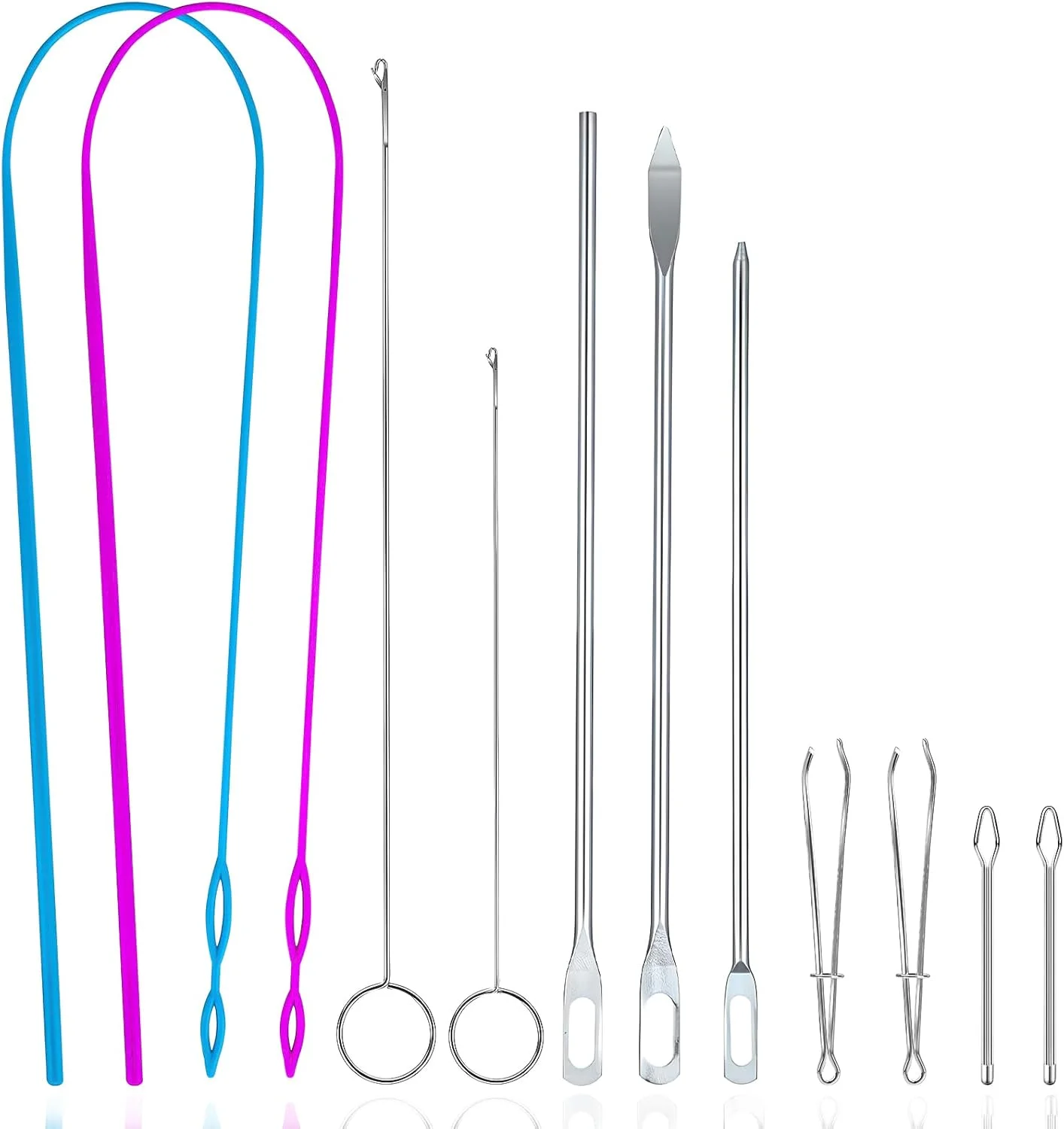 ابزار نخ کش بتینیار 11 تکه، ابزار خیاطی نخ کش حلقه ای، مناسب برای نوارهای پارچه ای و لوازم بافتنی DIY