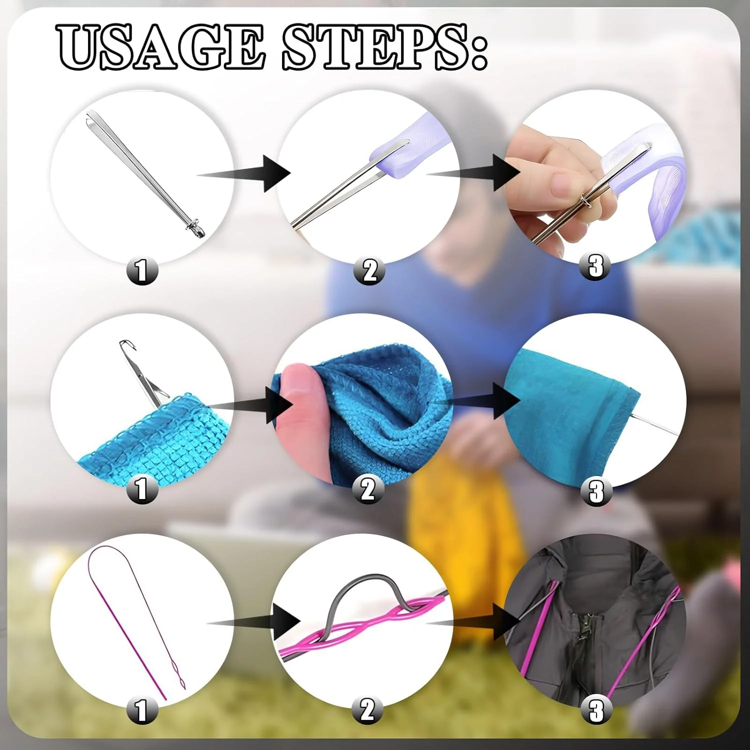 ابزار نخ کش بتینیار 11 تکه، ابزار خیاطی نخ کش حلقه ای، مناسب برای نوارهای پارچه ای و لوازم بافتنی DIY ابزار نخ کش بتینیار 11 تکه، ابزار خیاطی نخ کش حلقه ای، مناسب برای نوارهای پارچه ای و لوازم بافتنی DIY