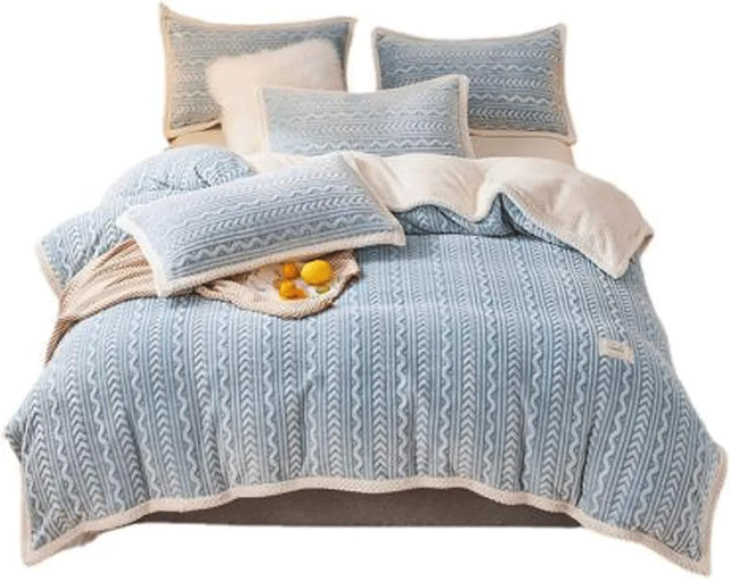 لحاف پتو تیاندی‌اف‌وای طرح ساده دو رو، مناسب بزرگسالان، روکش لحاف گرم و ضخیم پشمی مناسب تخت دو نفره، رو تختی و روکش مبل (150x200 سانتی‌متر)