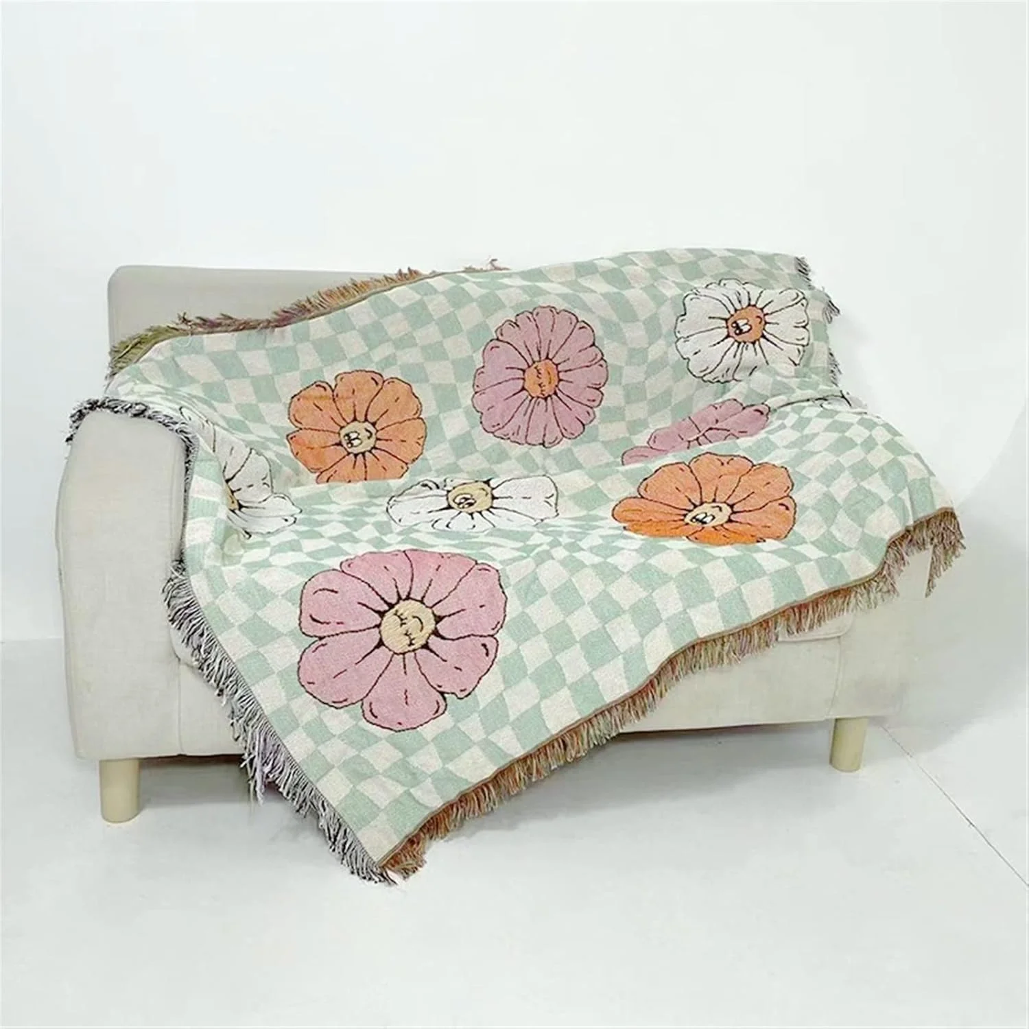 پتو تیاندی‌اف‌وای، پتوهای غیررسمی، تزئین فرش، پتو طرح گل، فرش مبل، فرش اوقات فراغت، پرده‌ی واحد، پتوی مبل، پتوی پرتابی (آبی تیره)