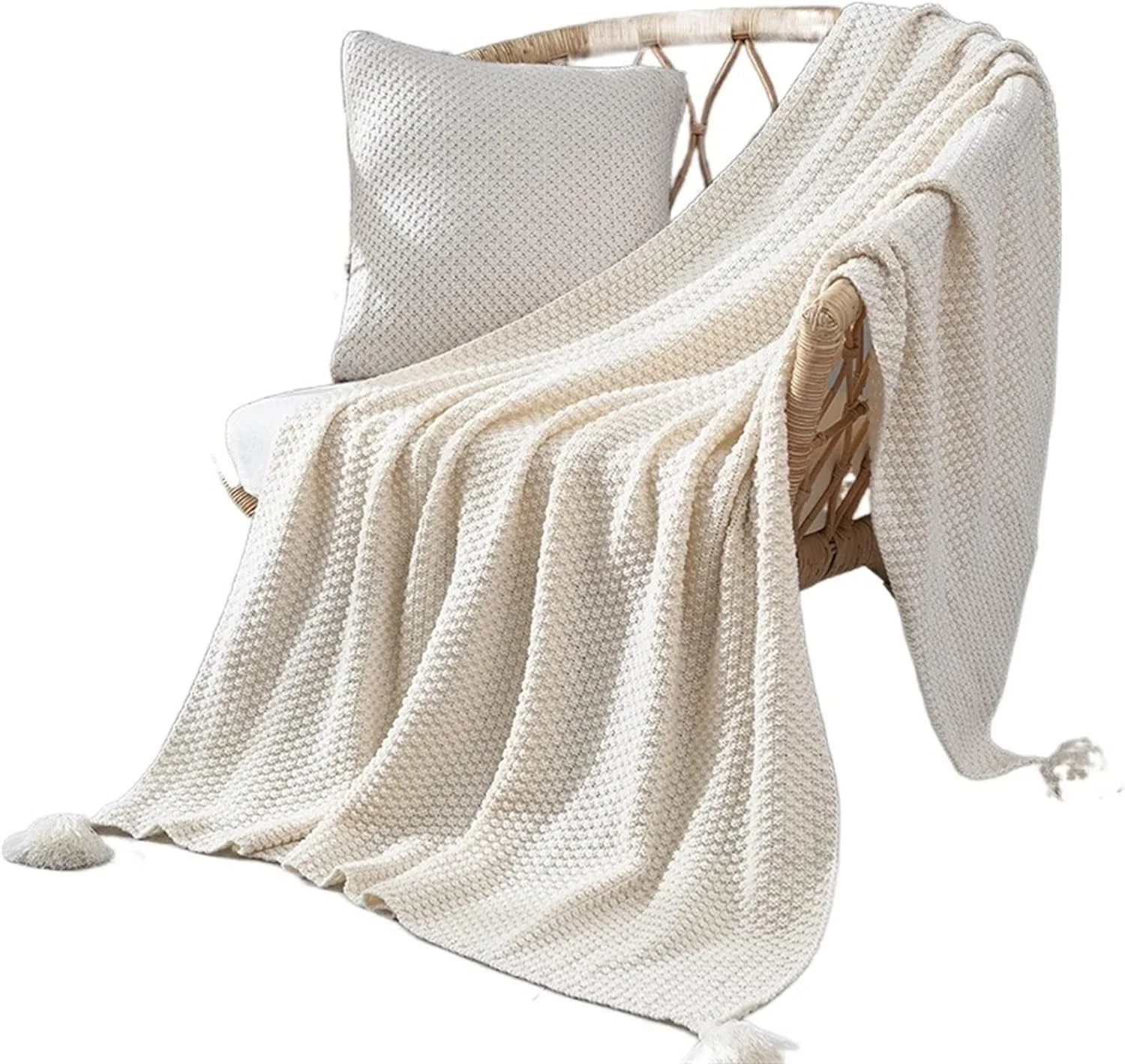 پتو مبل TIANDFY، روکش پتو، پتو برای چرت زدن در دفتر، شال، پتو پشمی بافتنی، پتو منگوله دار مناسب اوقات فراغت و تهویه هوا