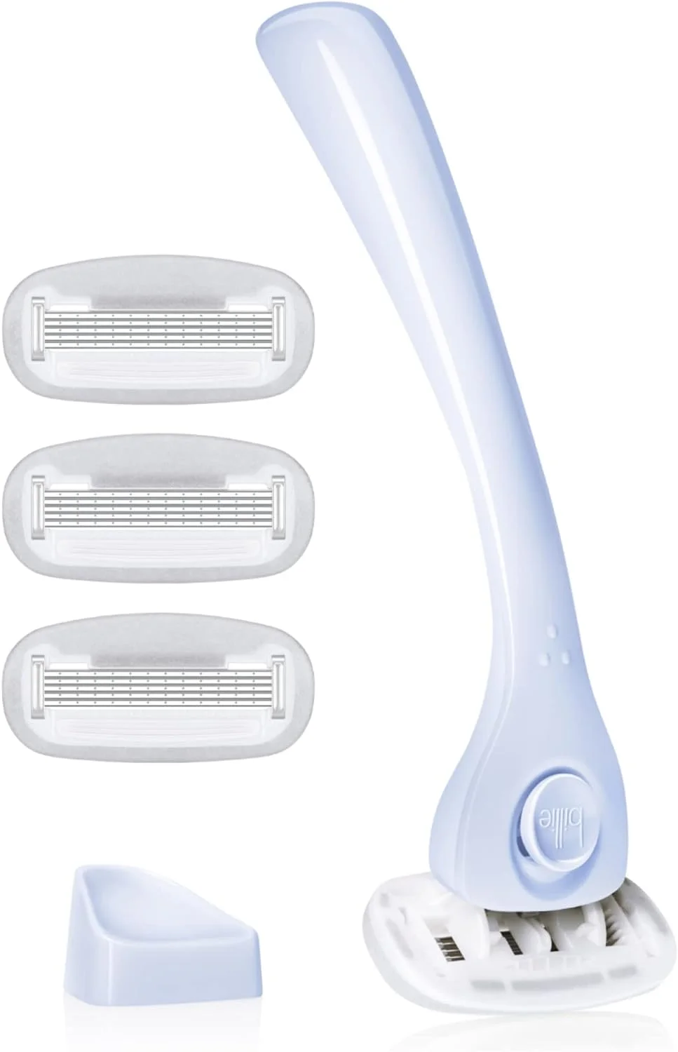 کیت اصلاح صورت زنان Billie - تیغ اصلاح زنانه + 4 عدد یدک تیغ 5 لبه + نگهدارنده مغناطیسی - آبی خنک کیت اصلاح صورت زنان Billie - تیغ اصلاح زنانه + 4 عدد یدک تیغ 5 لبه + نگهدارنده مغناطیسی - آبی خنک