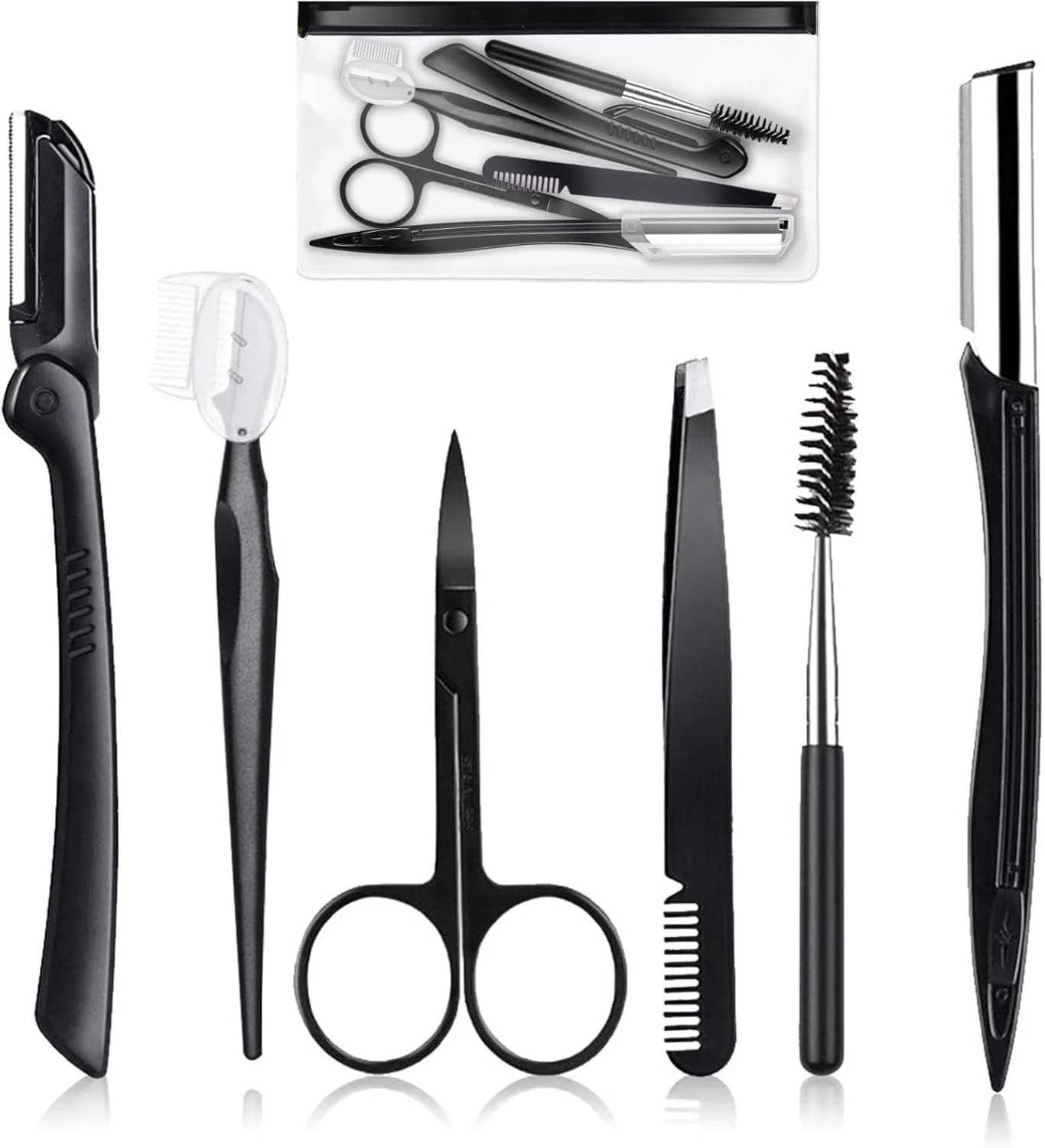 ست 6 عددی ابزار اصلاح ابرو Bolivia's، شامل تیغ ابرو، برس ابرو، قیچی ابرو، موچین به همراه کیف نگهداری مناسب برای خانم ها و آقایان ست 6 عددی ابزار اصلاح ابرو Bolivia's، شامل تیغ ابرو، برس ابرو، قیچی ابرو، موچین به همراه کیف نگهداری مناسب برای خانم ها و آقایان