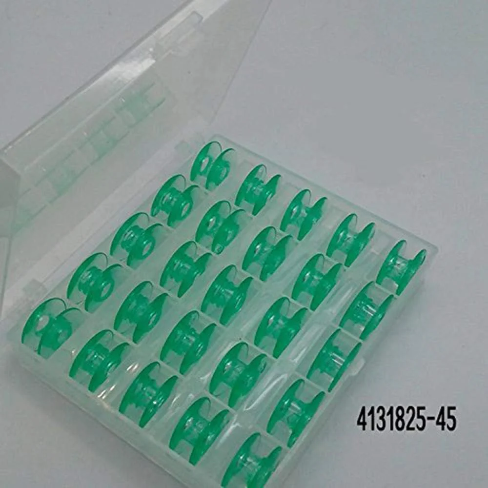 XFGWER بسته 25 عددی ماسوره سبز رنگ در جعبه برای چرخ خیاطی های وایکینگ هاسکوارنا پلاستیکی 4131825-45 XFGWER بسته 25 عددی ماسوره سبز رنگ در جعبه برای چرخ خیاطی های وایکینگ هاسکوارنا پلاستیکی 4131825-45